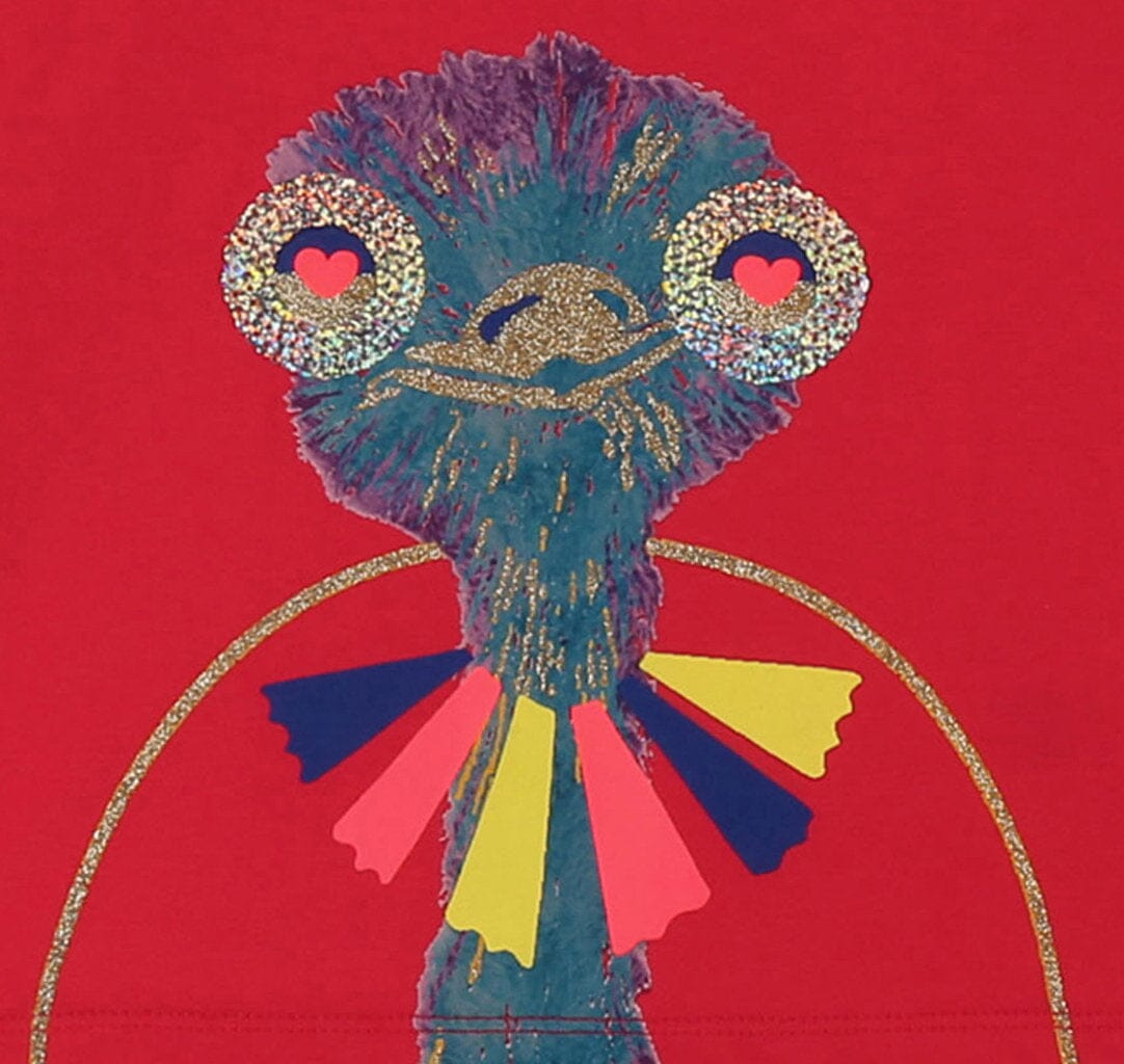 Billieblush Longsleeve Vogel Strauss pink Langarmshirt Billieblush