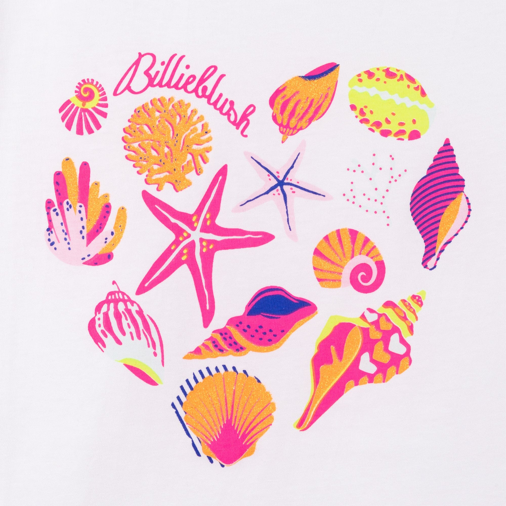 Billieblush T-Shirt weiß / creme mit Herzmotiv pink mit Meeresthema T-Shirt Billieblush