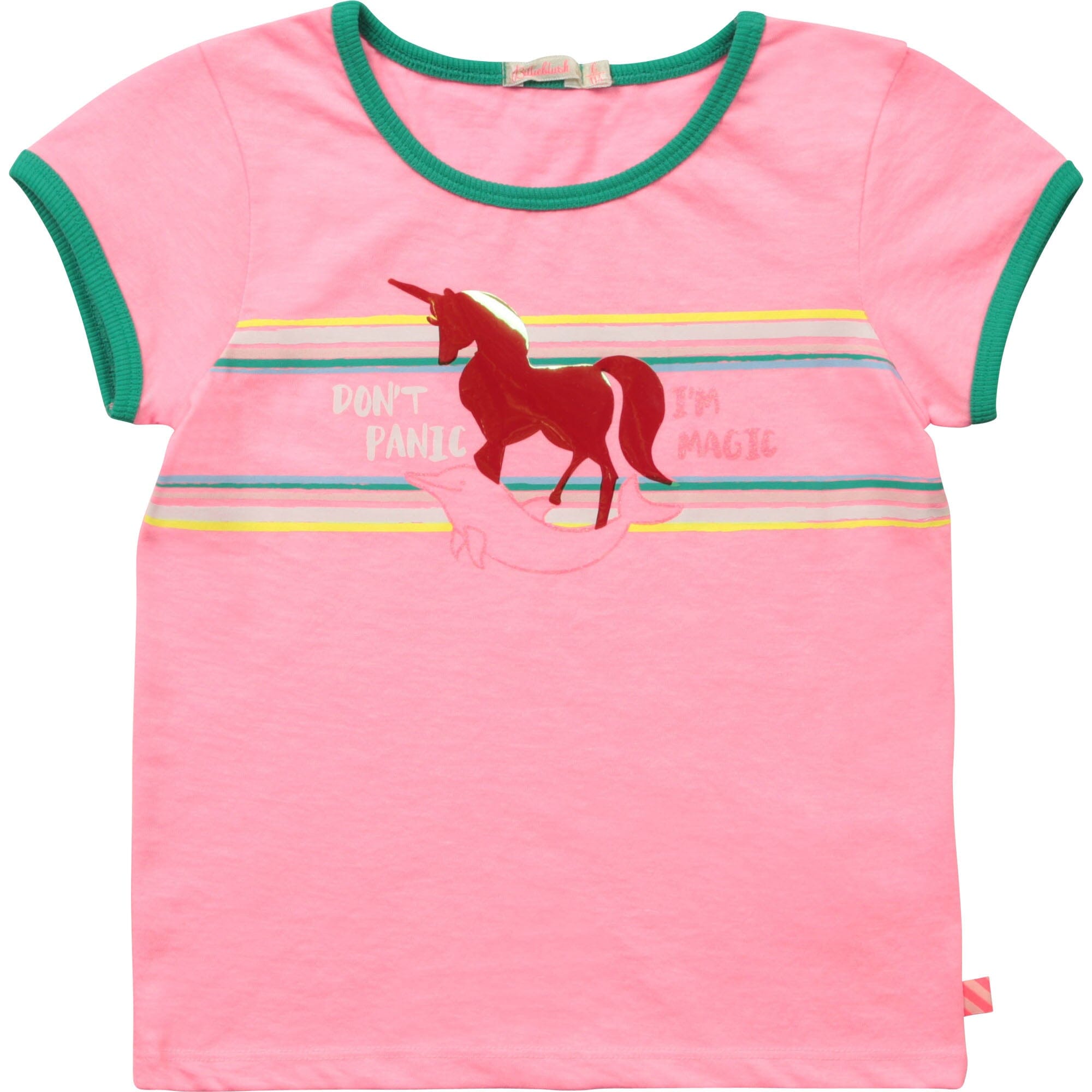 Billieblush T-Shirt mit pink mit Einhorn und Delphin irisierend T-Shirt Billieblush