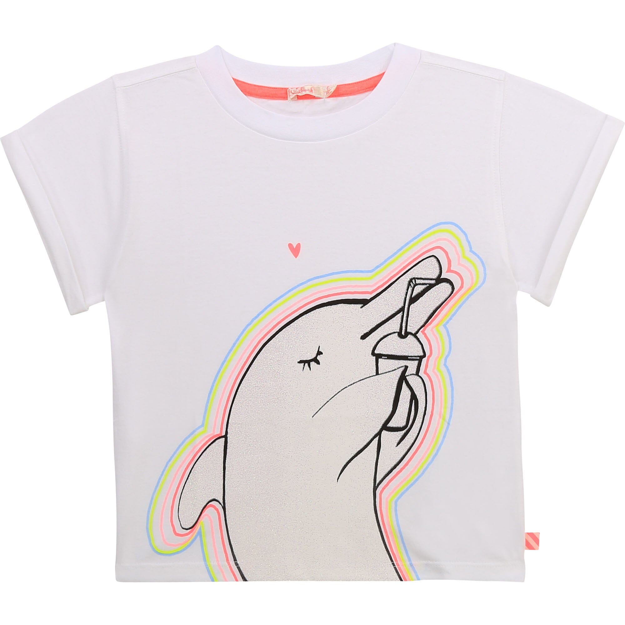 Billieblush T-Shirt mit Glitzer Delphin und Herzchen T-Shirt Billieblush