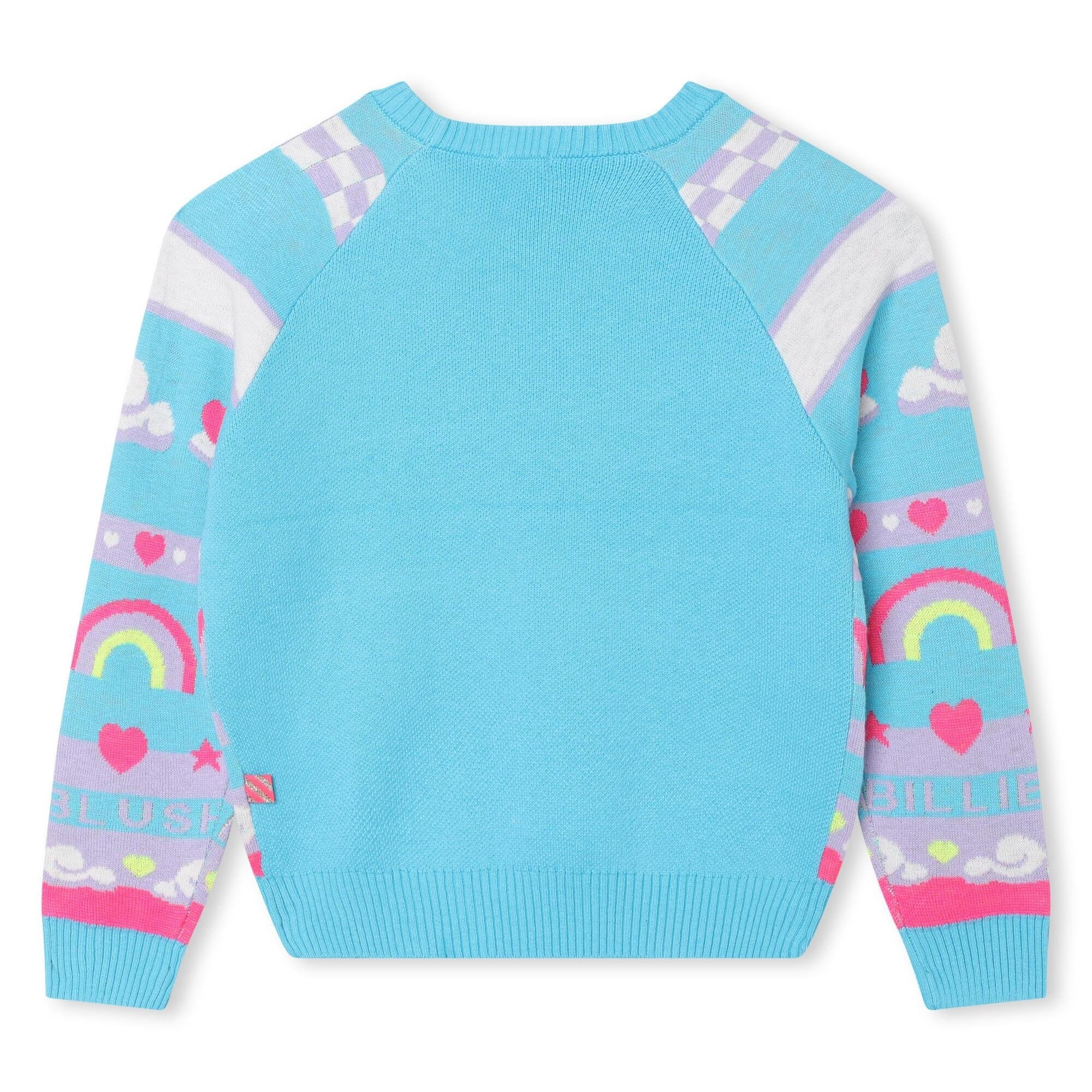 Billieblush Strickpullover Weihnachten blau-rosa Pullover Billieblush