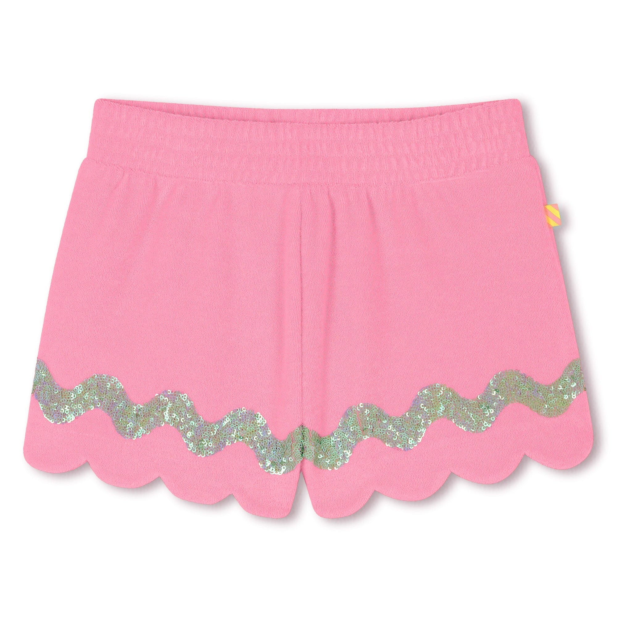 Billieblush rosa Shorts aus Frottee mit türkisen Pailletten an den Hosenbeinen Shorts Billieblush