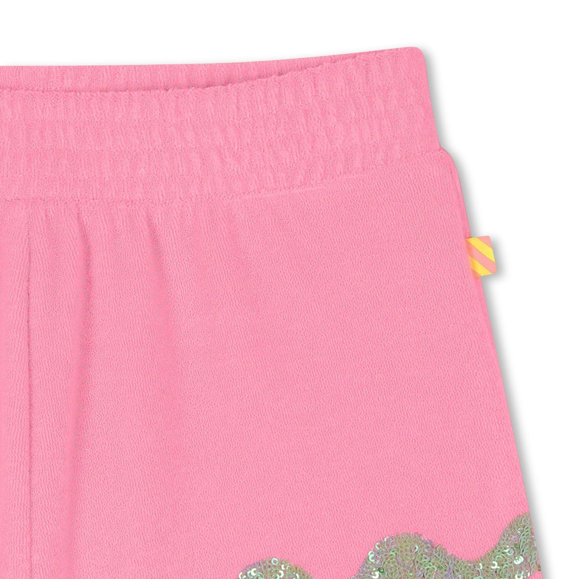 Billieblush rosa Shorts aus Frottee mit türkisen Pailletten an den Hosenbeinen Shorts Billieblush