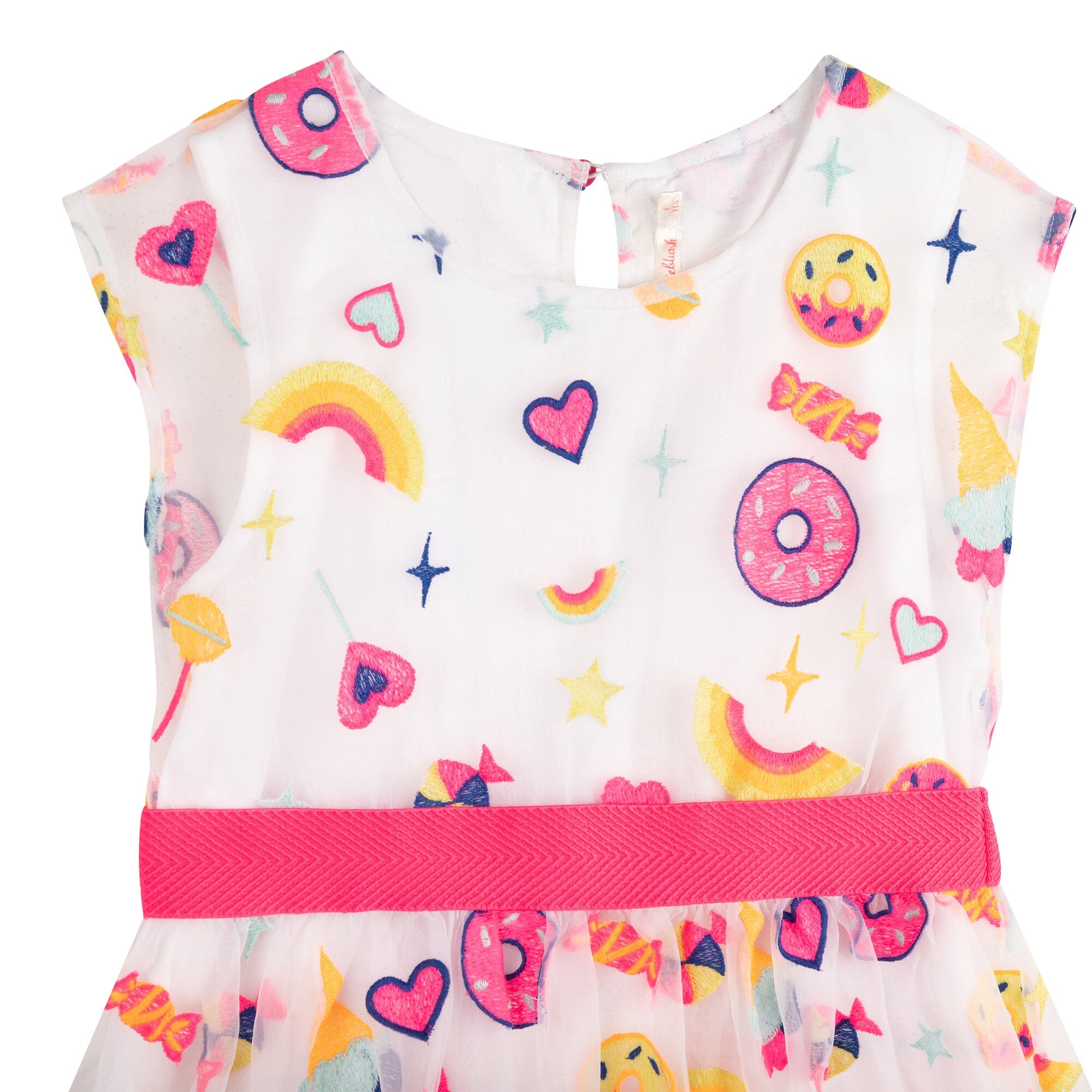 Billieblush Kleid aus Organza in weiß mit fancy Stickerei 4-10 Jahre für Mädchen Kleid Billieblush