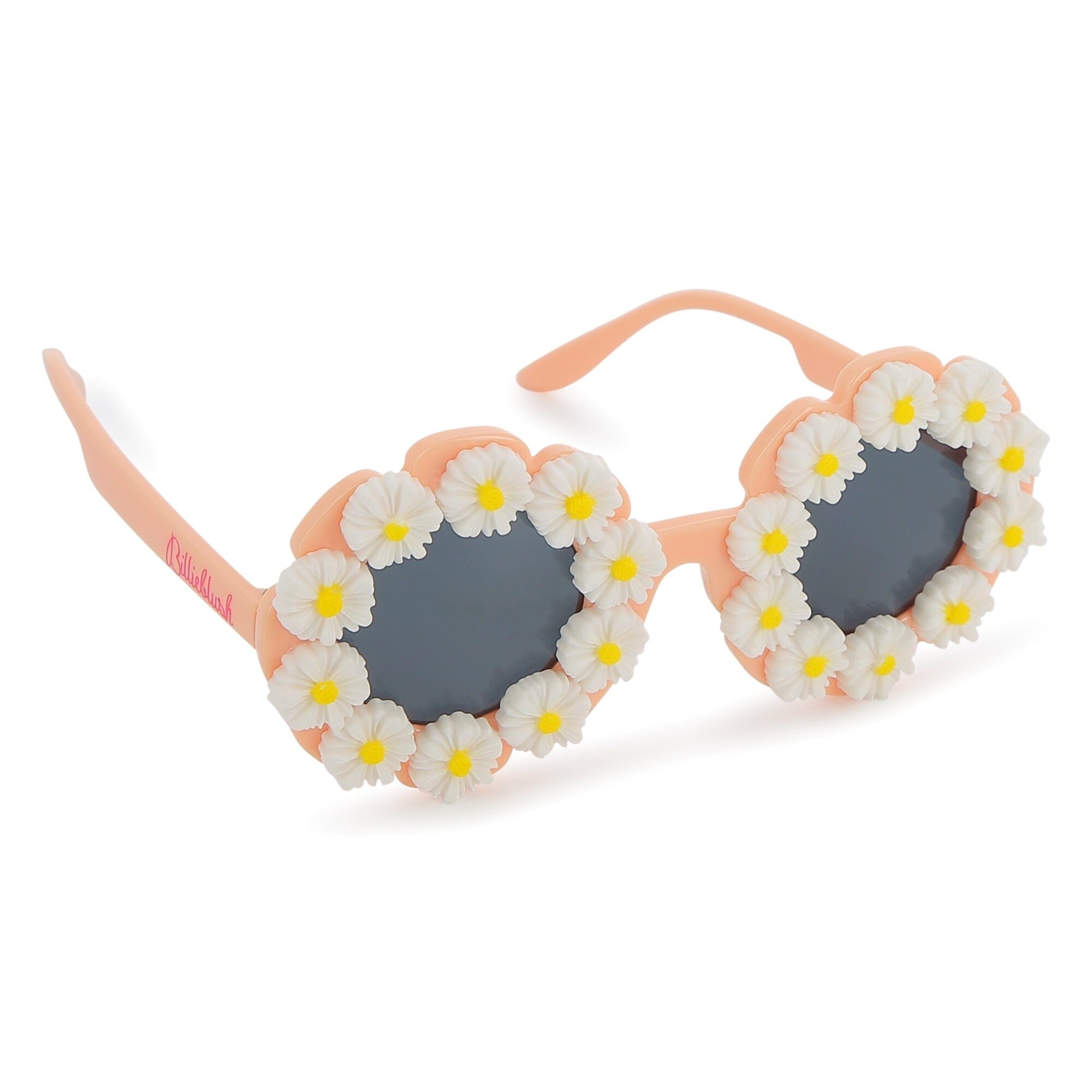 BILLIEBLUSH Sonnenbrille hellrosa mit weißen Blumen und schimmerndem Brillenetui Sonnenbrillen Billieblush