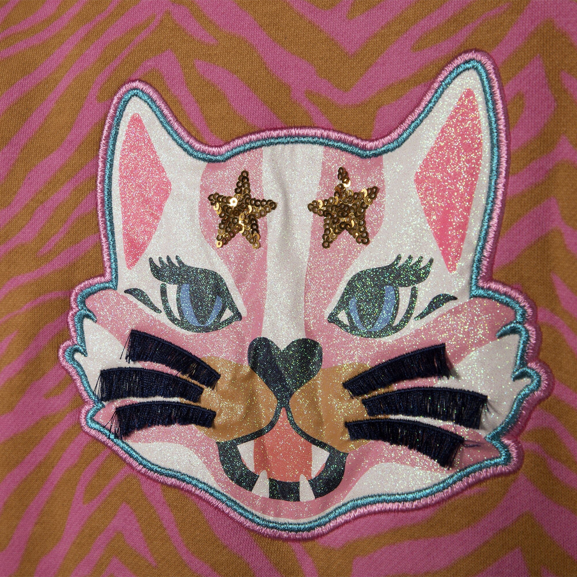 Billieblush Sweatshirt pink mit Tiger-Motiv und Pailletten Sweatshirt Billieblush