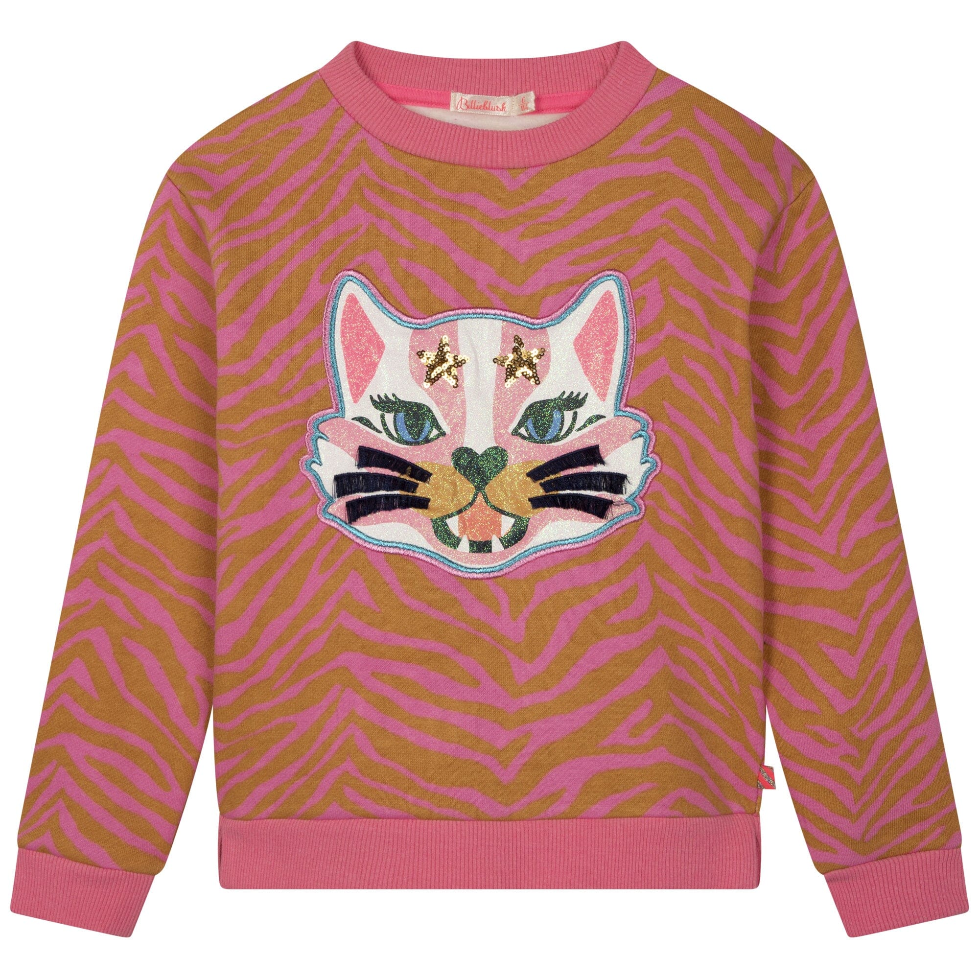 Billieblush Sweatshirt pink mit Tiger-Motiv und Pailletten Sweatshirt Billieblush