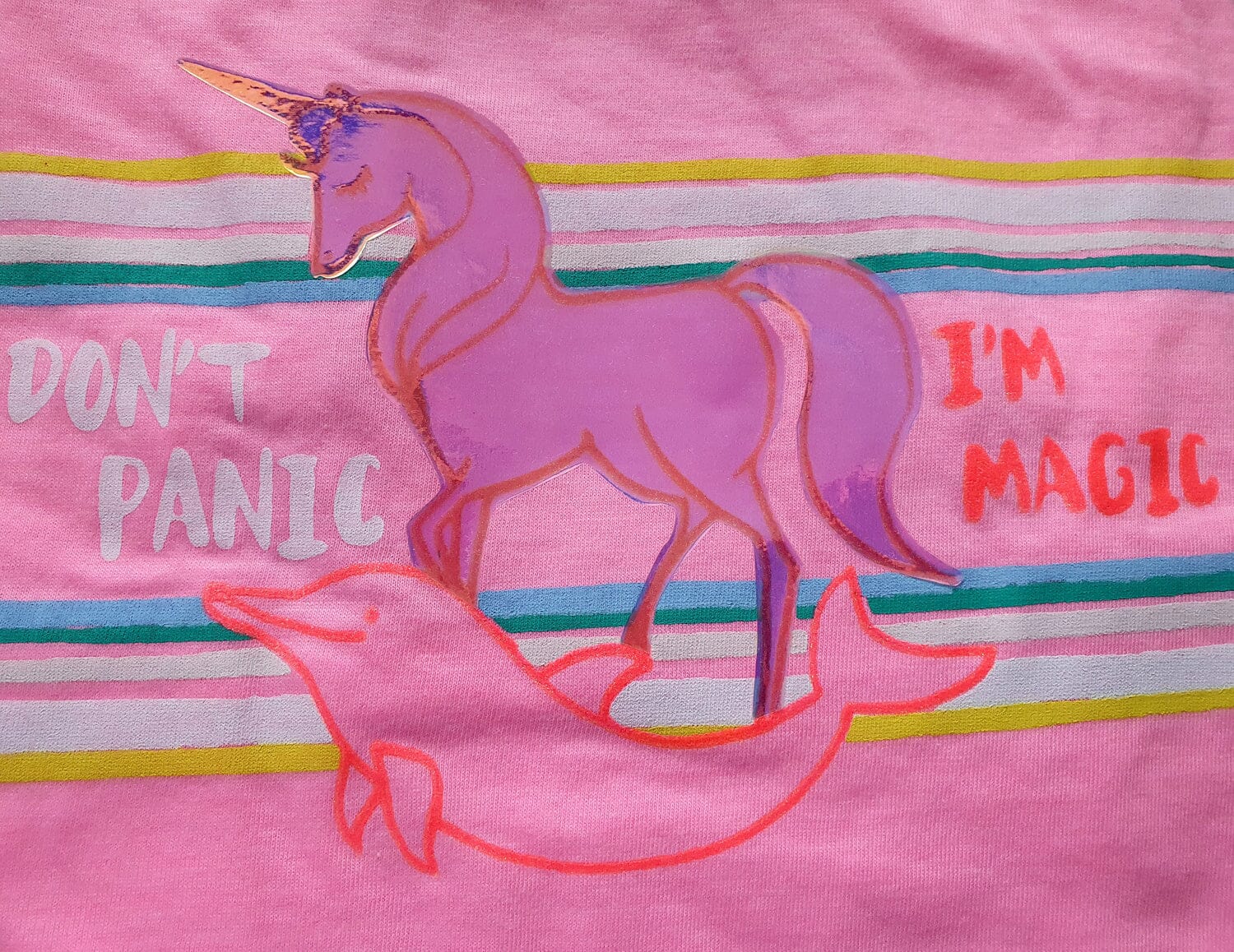 Billieblush T-Shirt mit pink mit Einhorn und Delphin irisierend T-Shirt Billieblush
