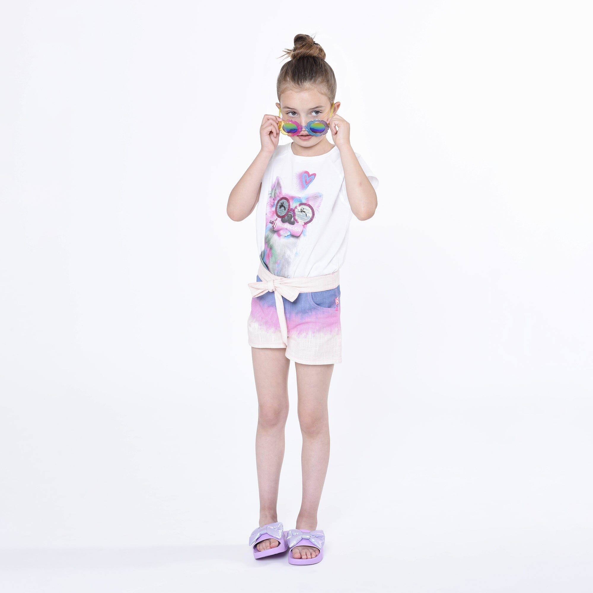 Billieblush T-Shirt weiß Katze mit Pailletten T-Shirt Billieblush