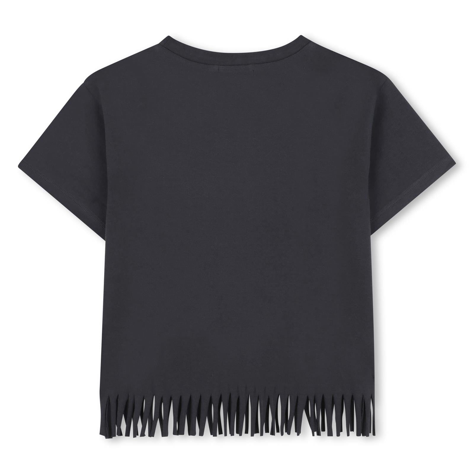 BILLIEBLUSH – T-Shirt mit Pegasus-Print & Fransen, dunkelgrau T-Shirt Billieblush