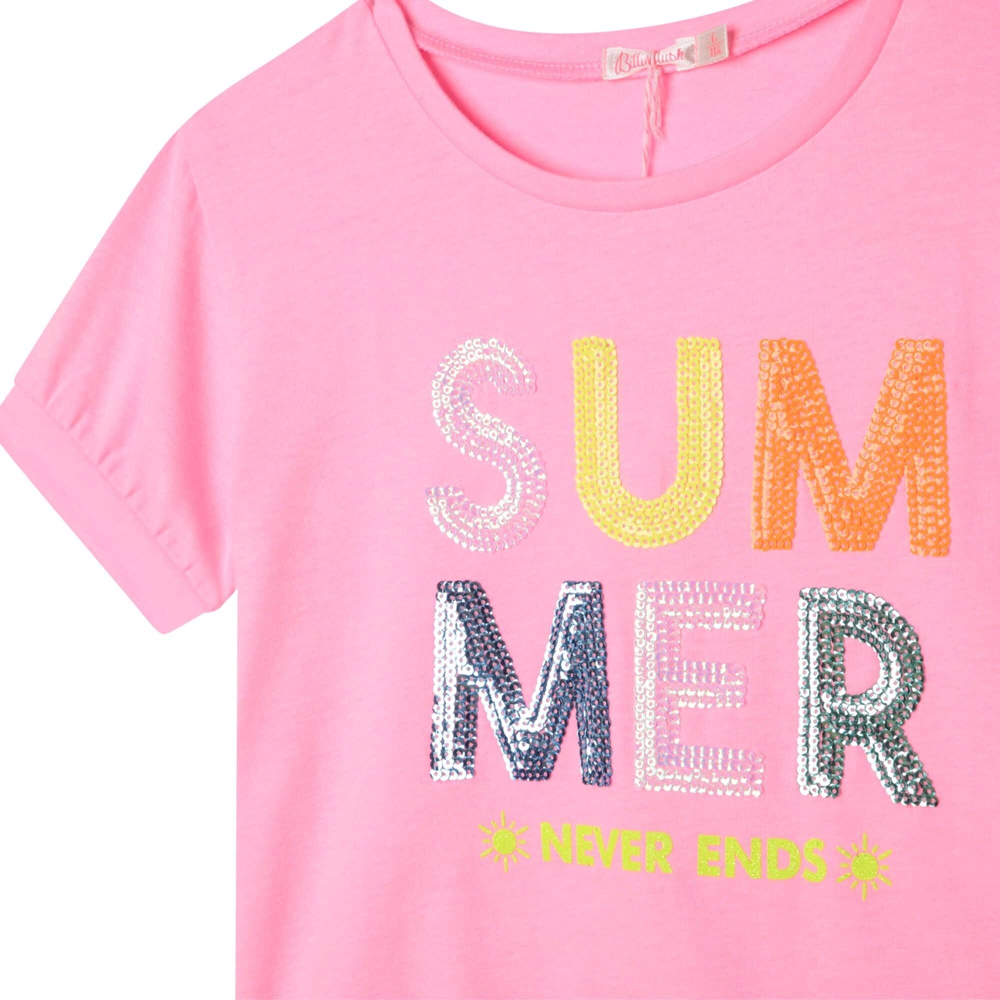 Billieblush pinkes Summer Pailletten Shirt T-Shirt Billieblush