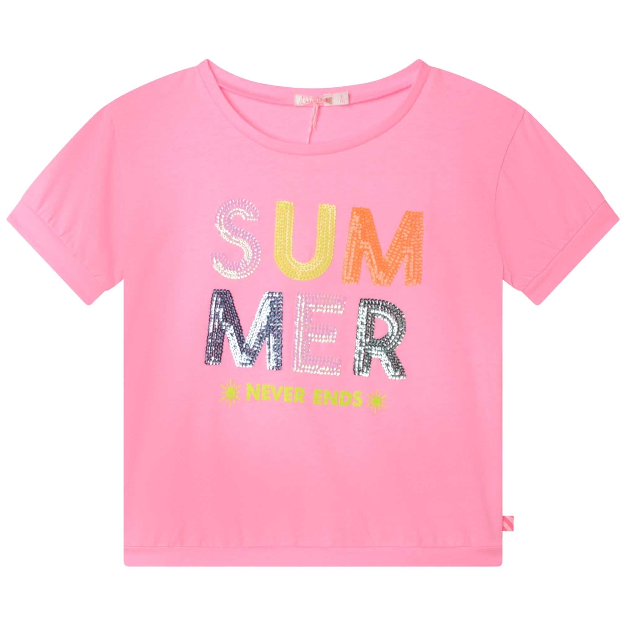 Billieblush pinkes Summer Pailletten Shirt T-Shirt Billieblush