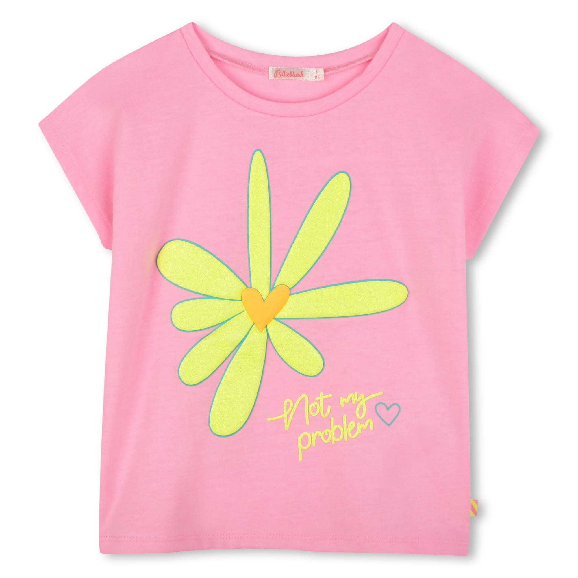 Billieblush T-Shirt rosa Beach-Bus-Print mit Blume und gelbem Herz T-Shirt Billieblush