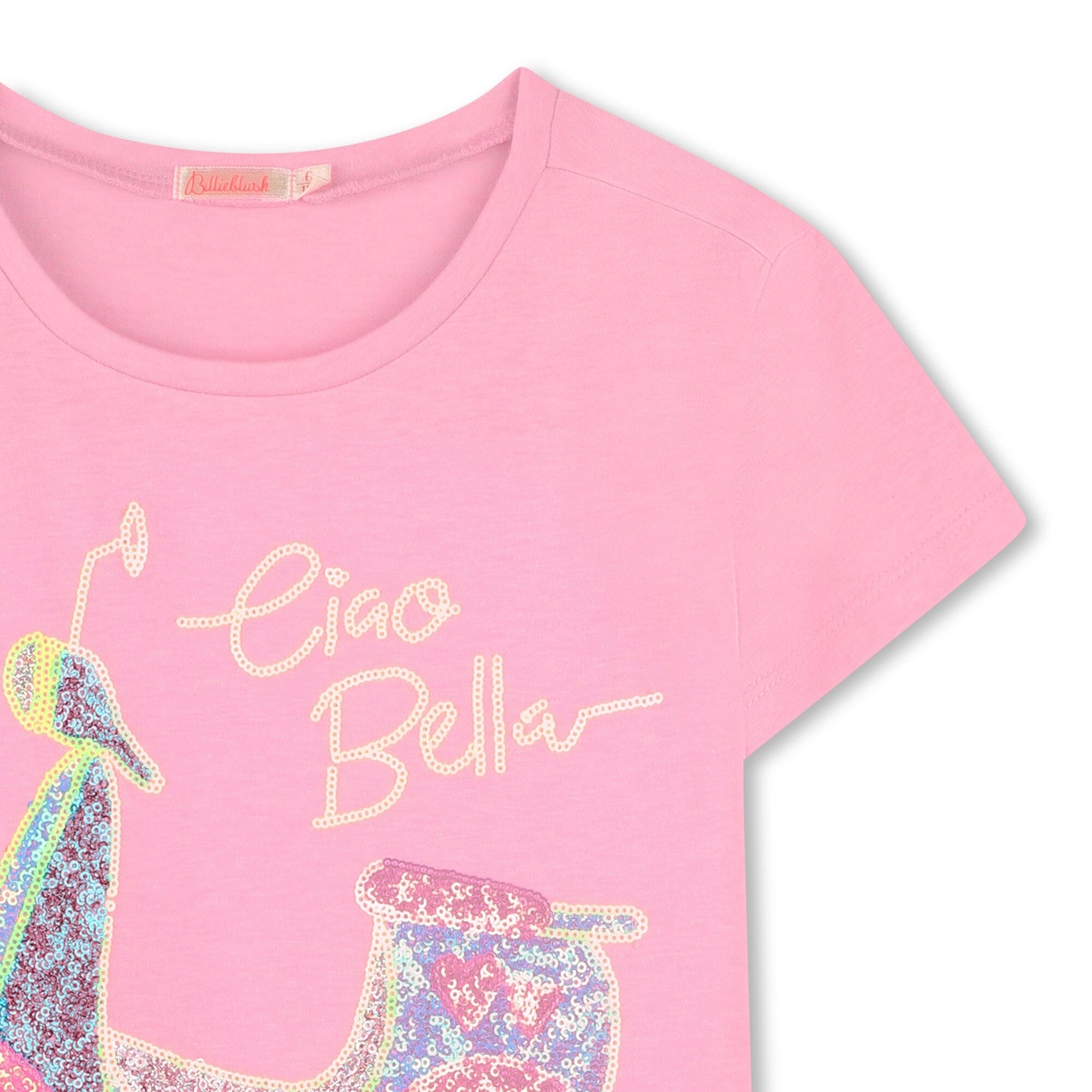 Billieblush T-Shirt rosa mit buntem Vespa-Motiv aus Pailletten T-Shirt Billieblush
