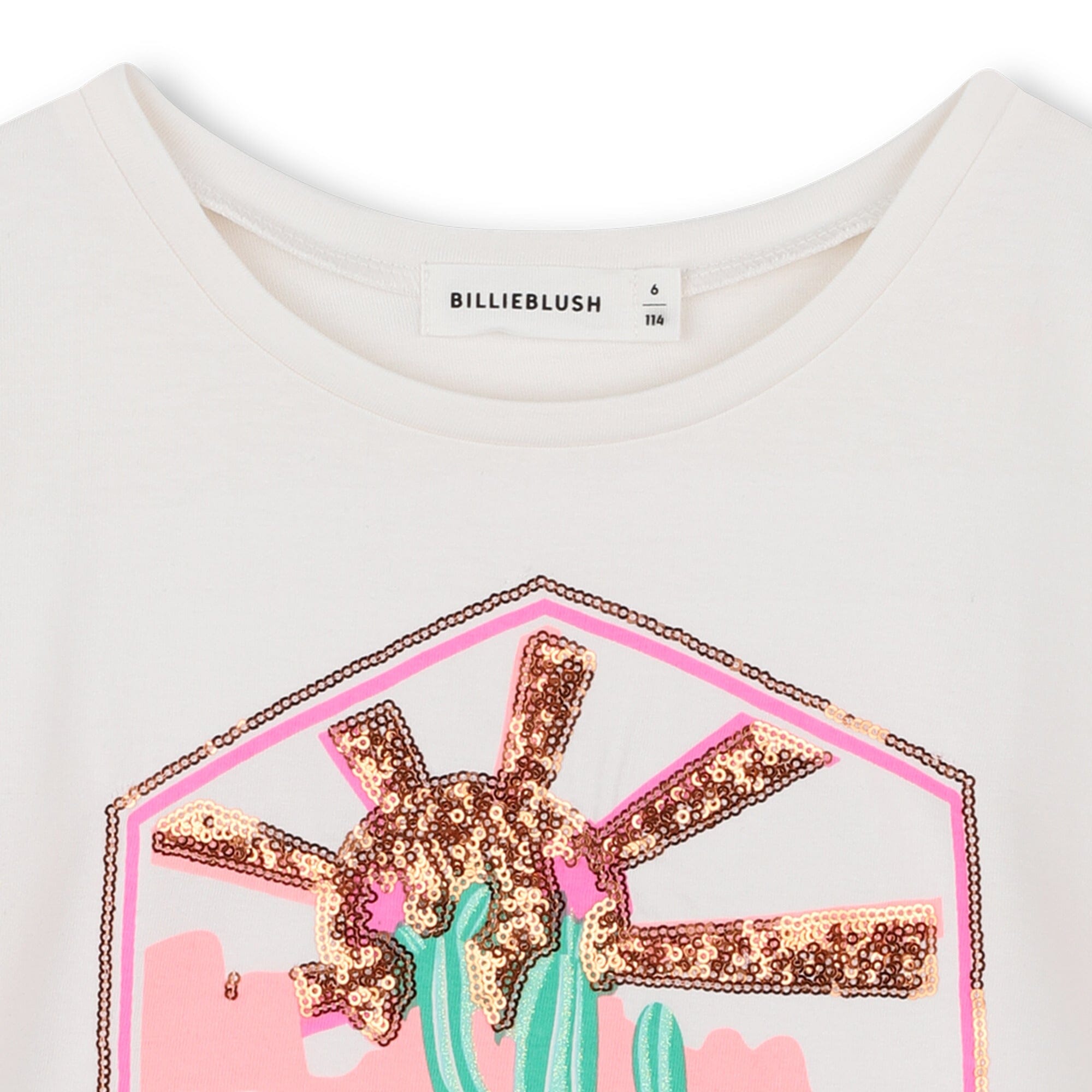 Billieblush T-Shirt Weiß mit Pailletten Desert Vibe T-Shirt Billieblush