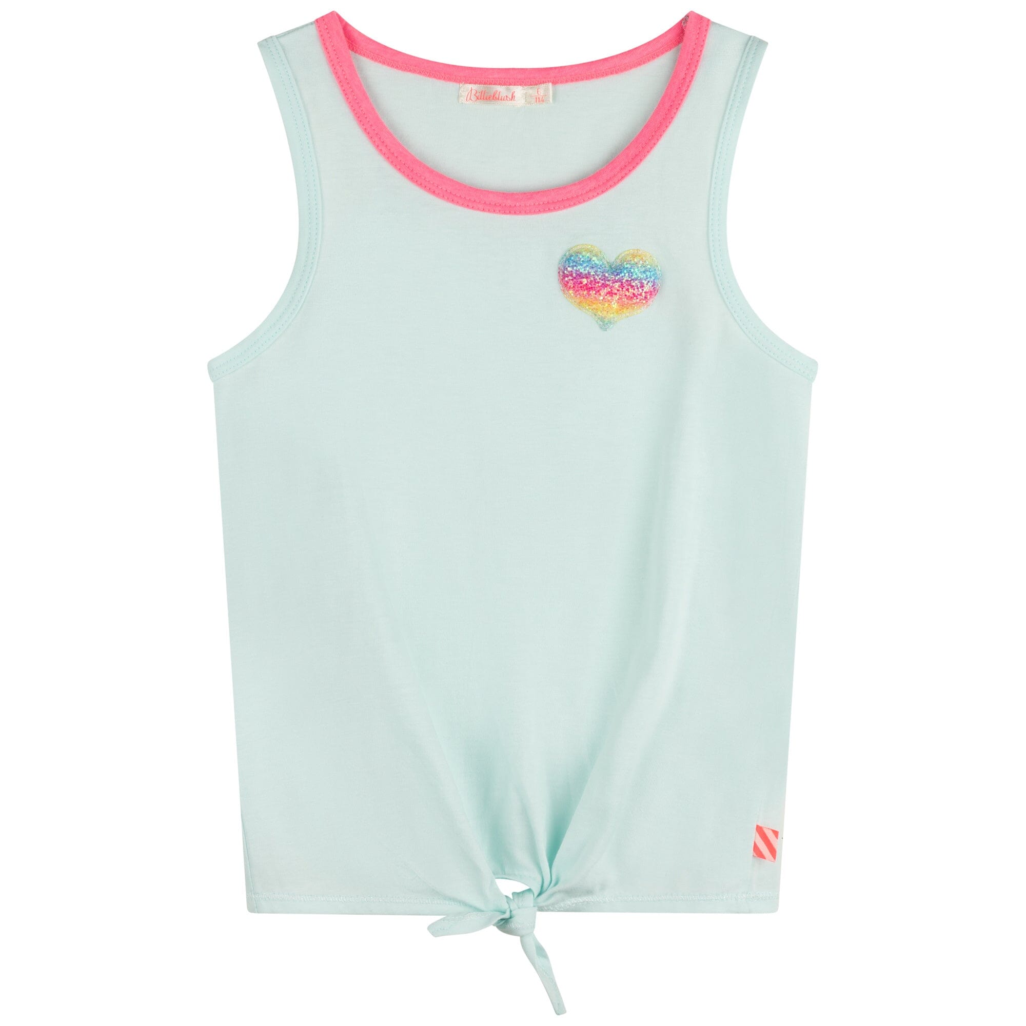 Billieblush Tanktop türkis mit Herz Badge und Schleife Tops und Tanktops Billieblush
