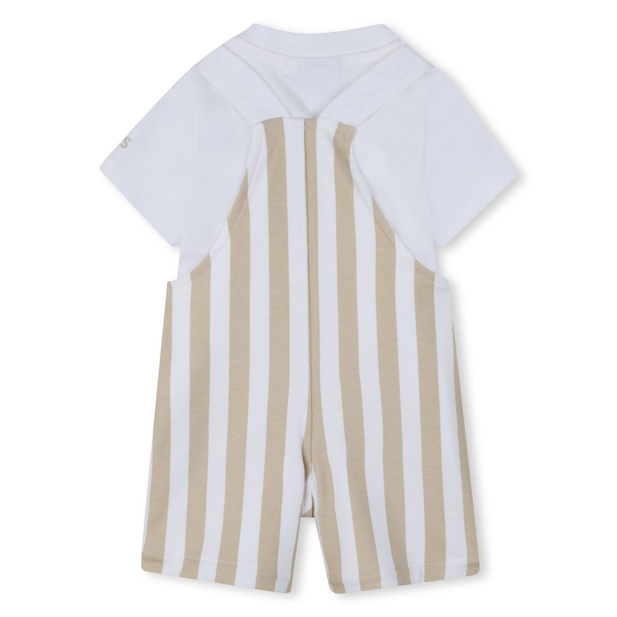 BOSS Baby 2-teiler Set: Overall-Shorts + T-Shirt „Beige“ Baby Kombination Boss Kidswear