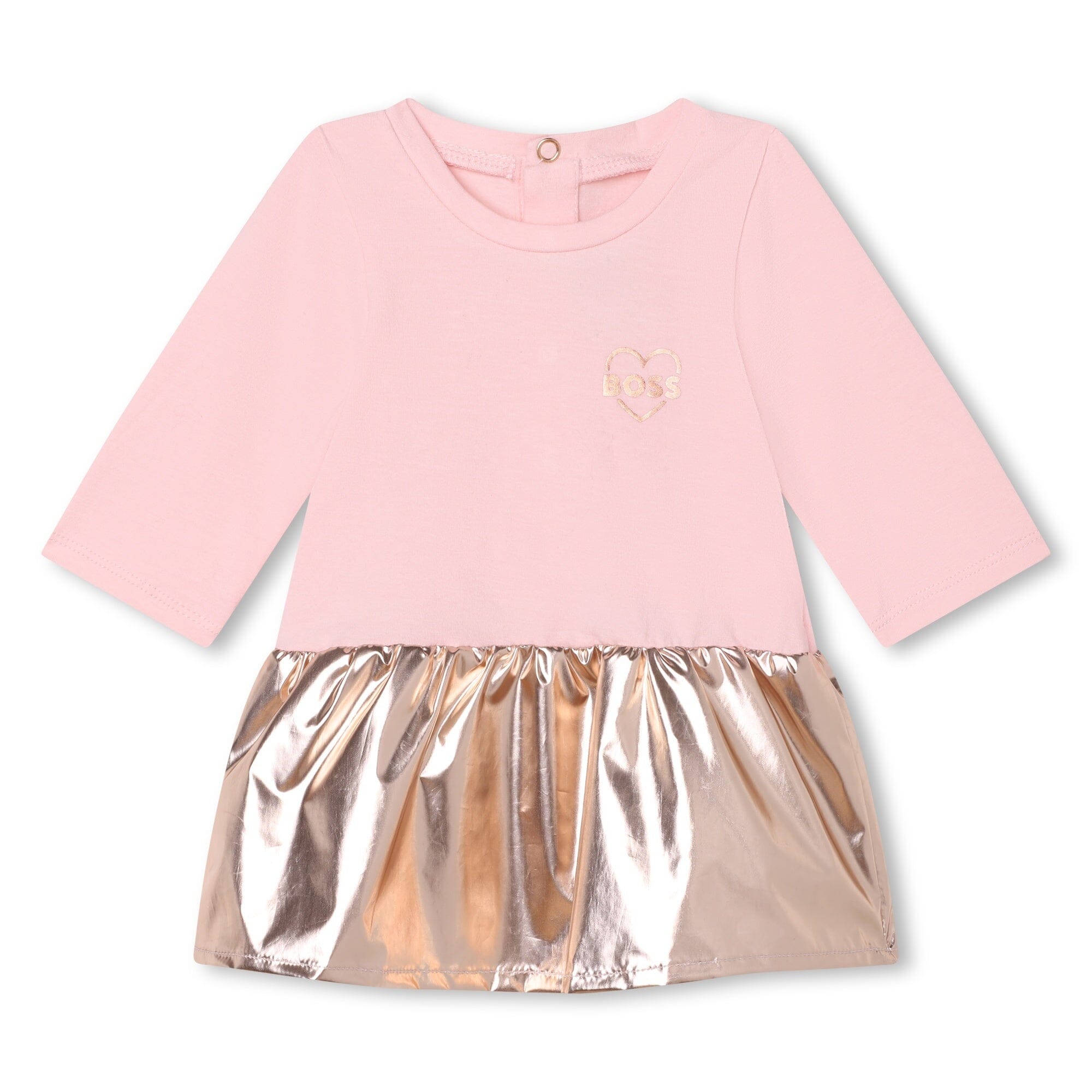 BOSS Baby Langarm Kleid Zeremonie festlich rosa gold Kleid Boss