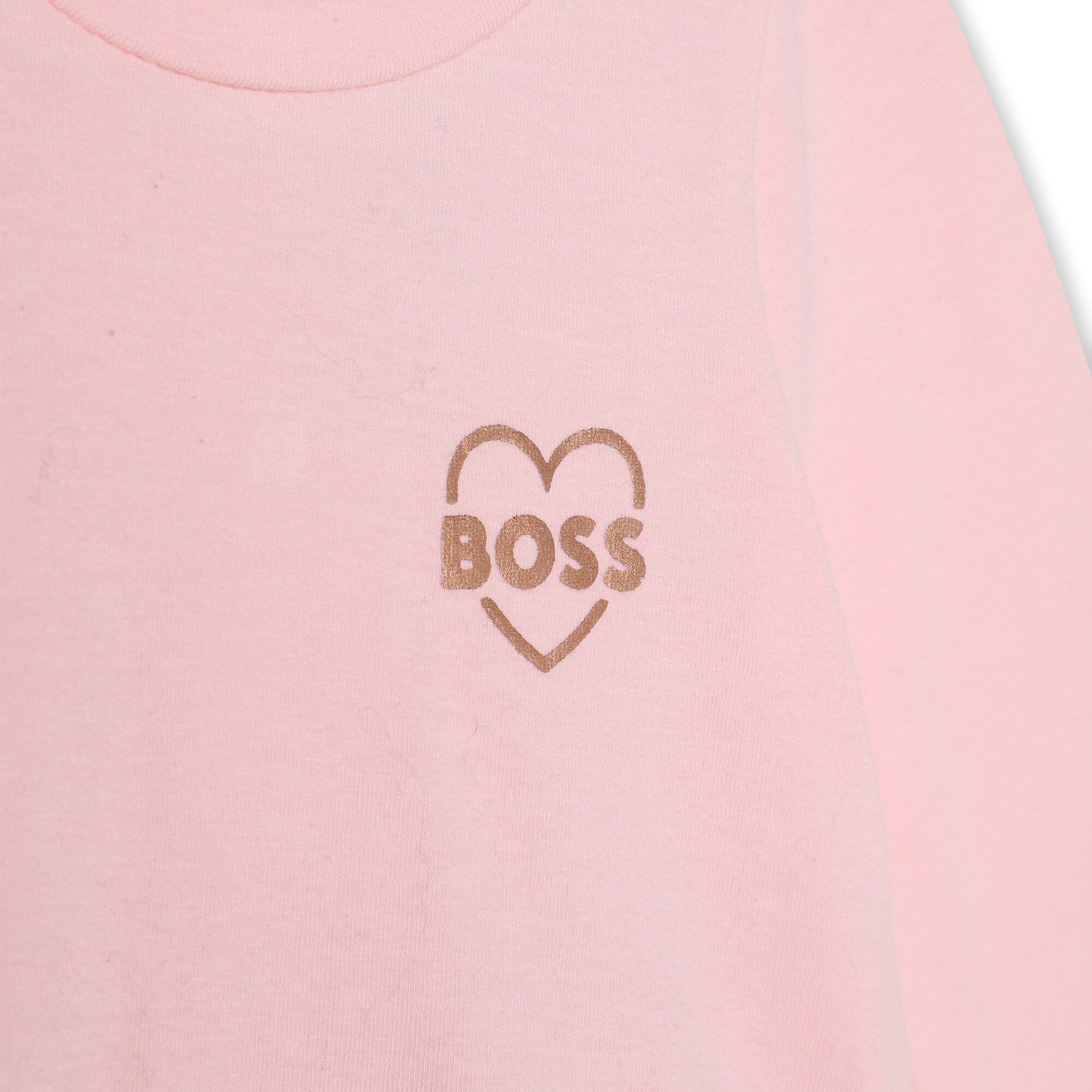 BOSS Baby Langarm Kleid Zeremonie festlich rosa gold Kleid Boss