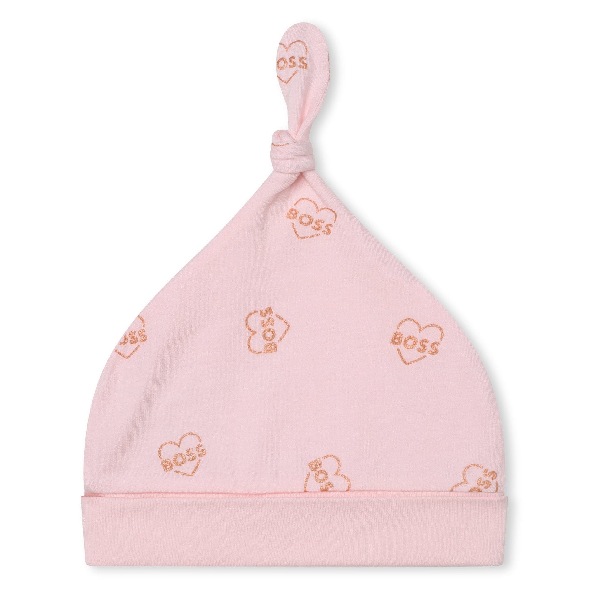 BOSS Baby Kombination Strampler mit Mütze 2 teilig in rosa mit Herzmotiv Baby Kombinationen Boss