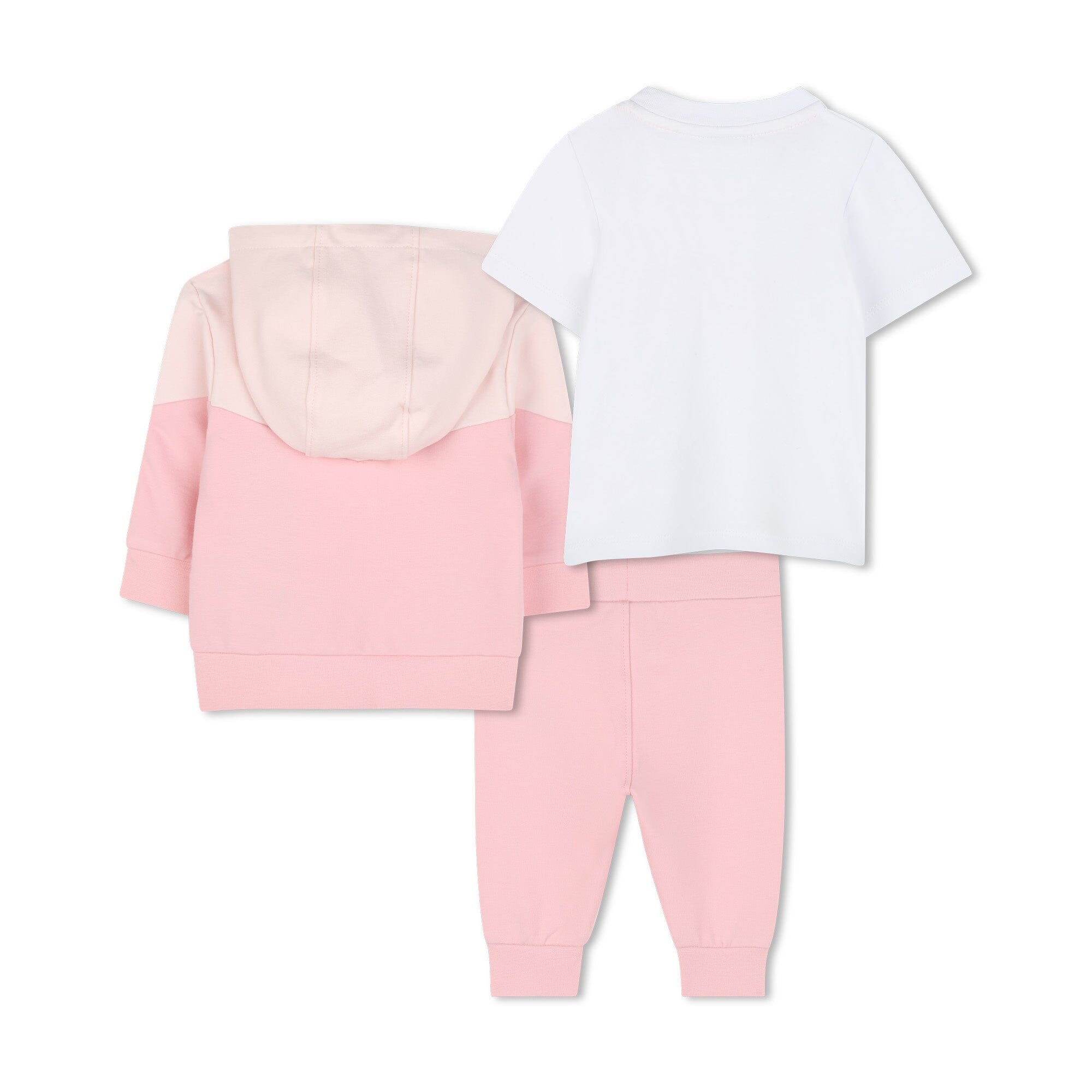BOSS Baby Jogginganzug 3-Teiler in weiß/ rosa mit Farbblöcke und Streifen - Copy Baby Kombination Boss