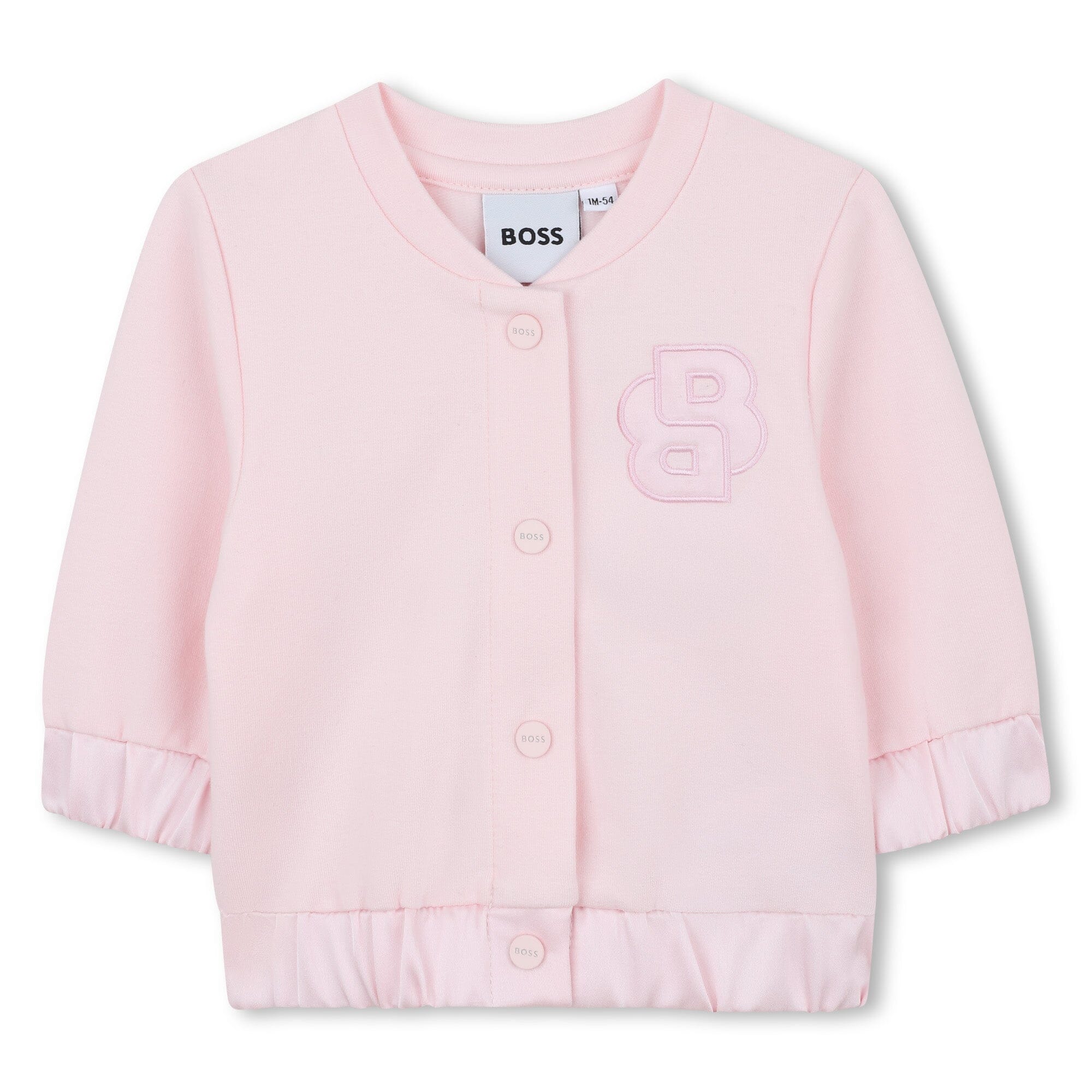 BOSS Baby Set rosa weiss Hose Strickjacke & T-Shirt mit Satin-Details Baby Kombination Boss Kidswear