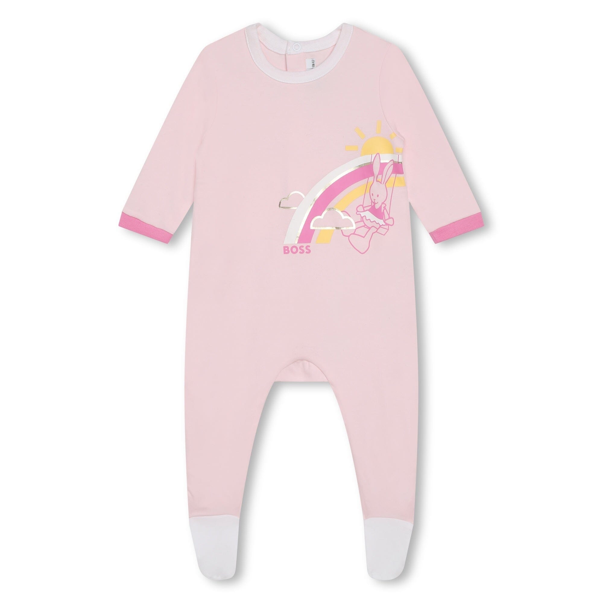 BOSS Baby Geschenkbox Kombination Strampler und Lätzchen Set mit Häschenmotiv Strampler Boss