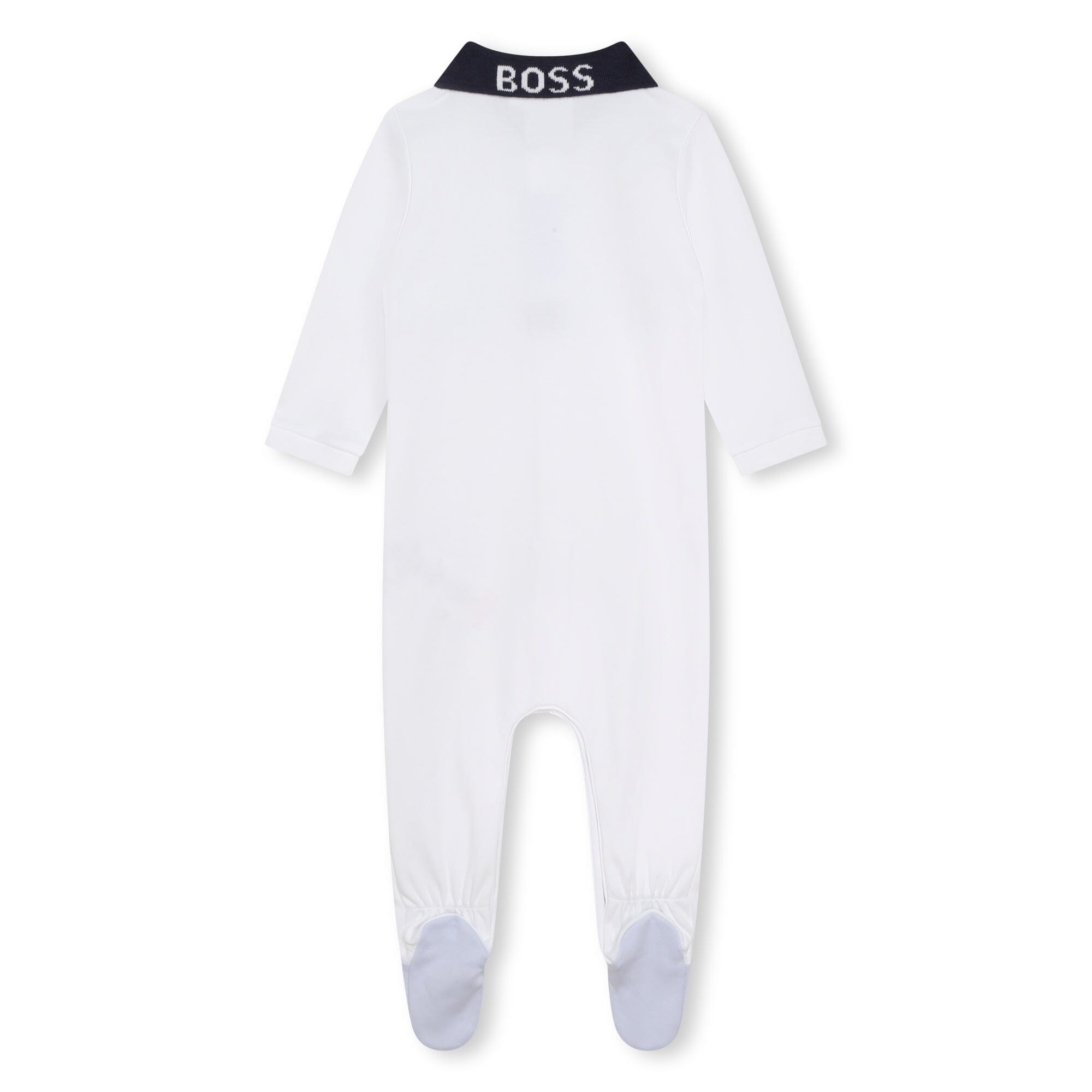 BOSS Baby Strampler Schlafanzug weiß blau aus Bio-Baumwolle Strampler Boss