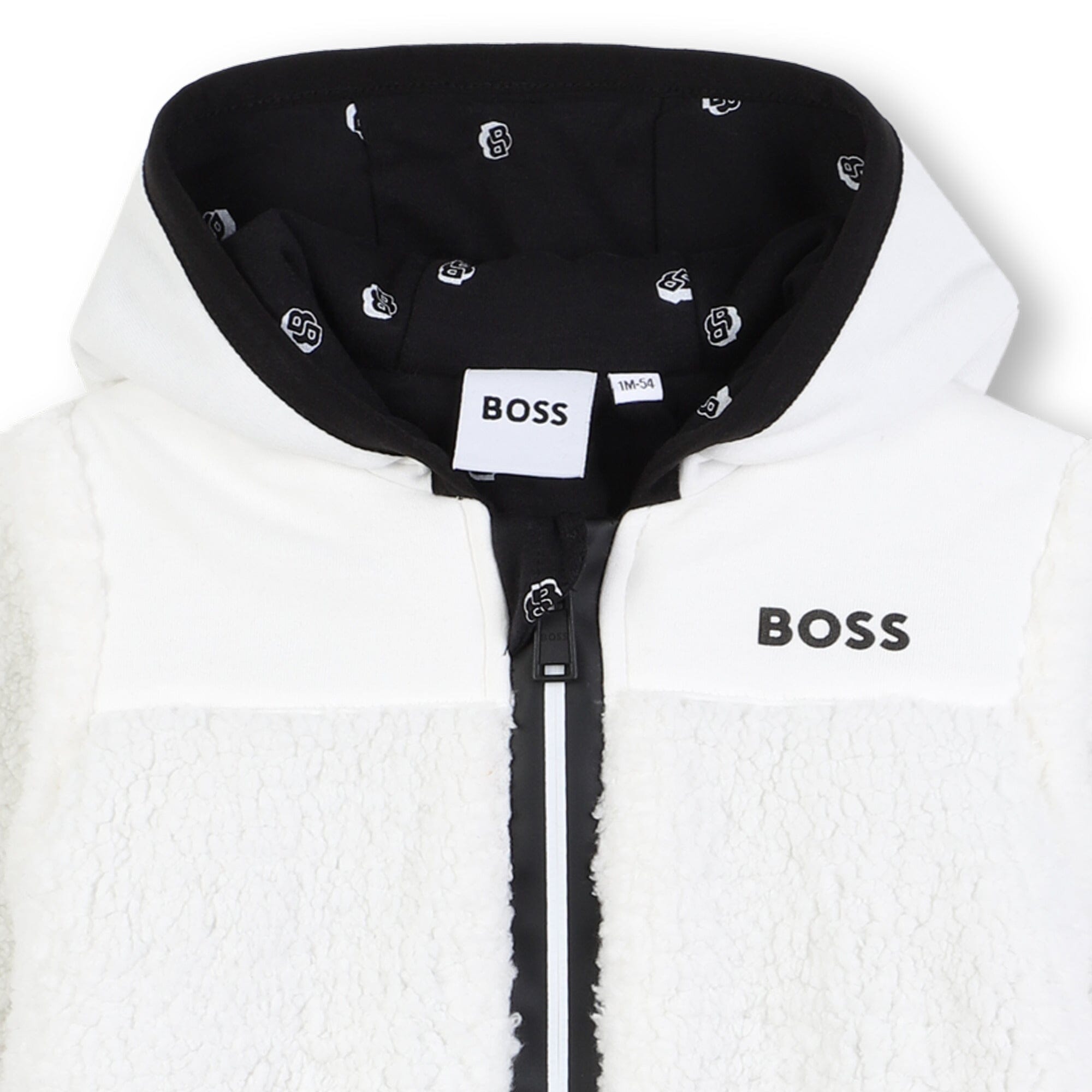 BOSS Baby Winter-Overall im Materialmix-gebrochenes Weiß Strampler Boss