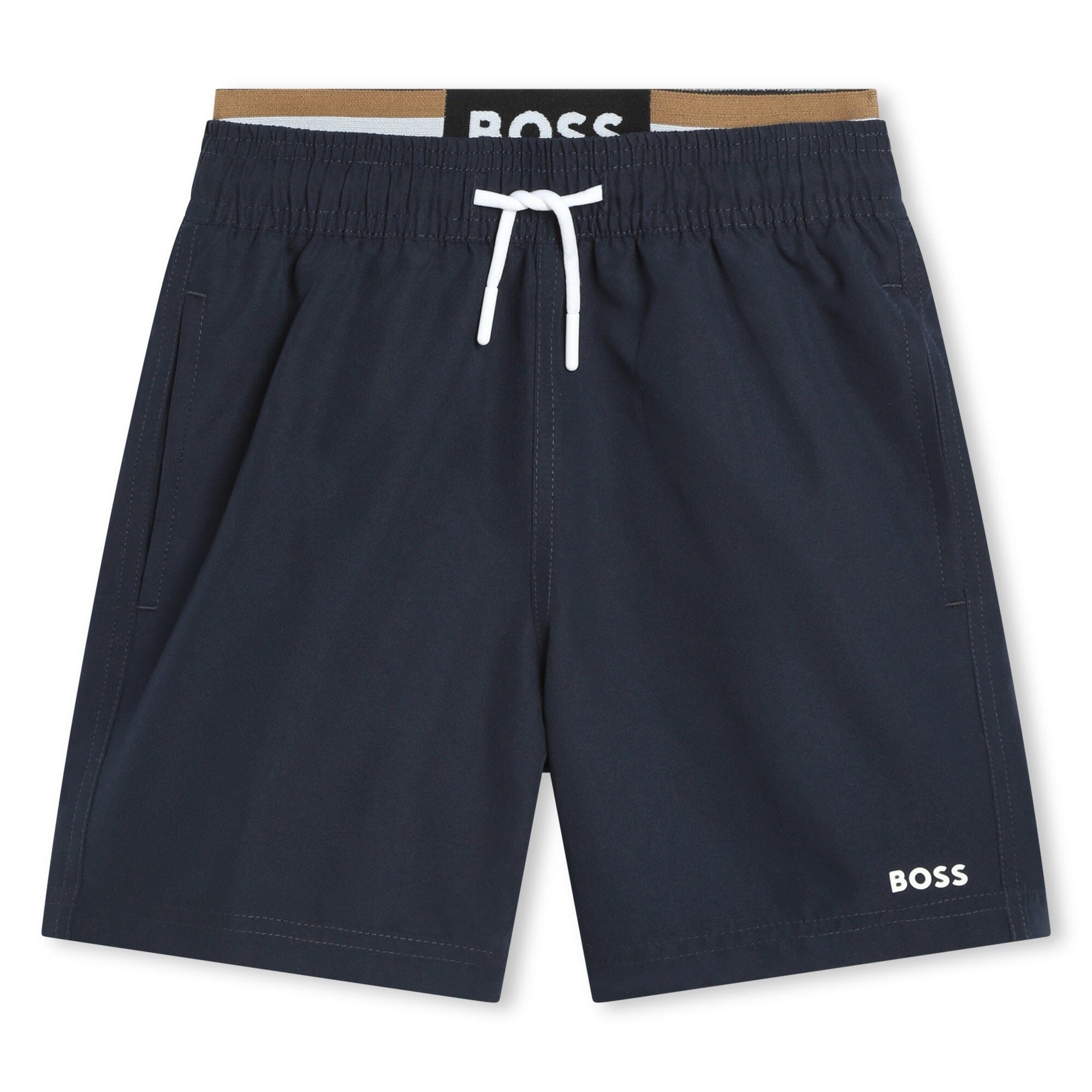 BOSS Badeshorts dunkelblau mit kleinem Logo Badehose Boss