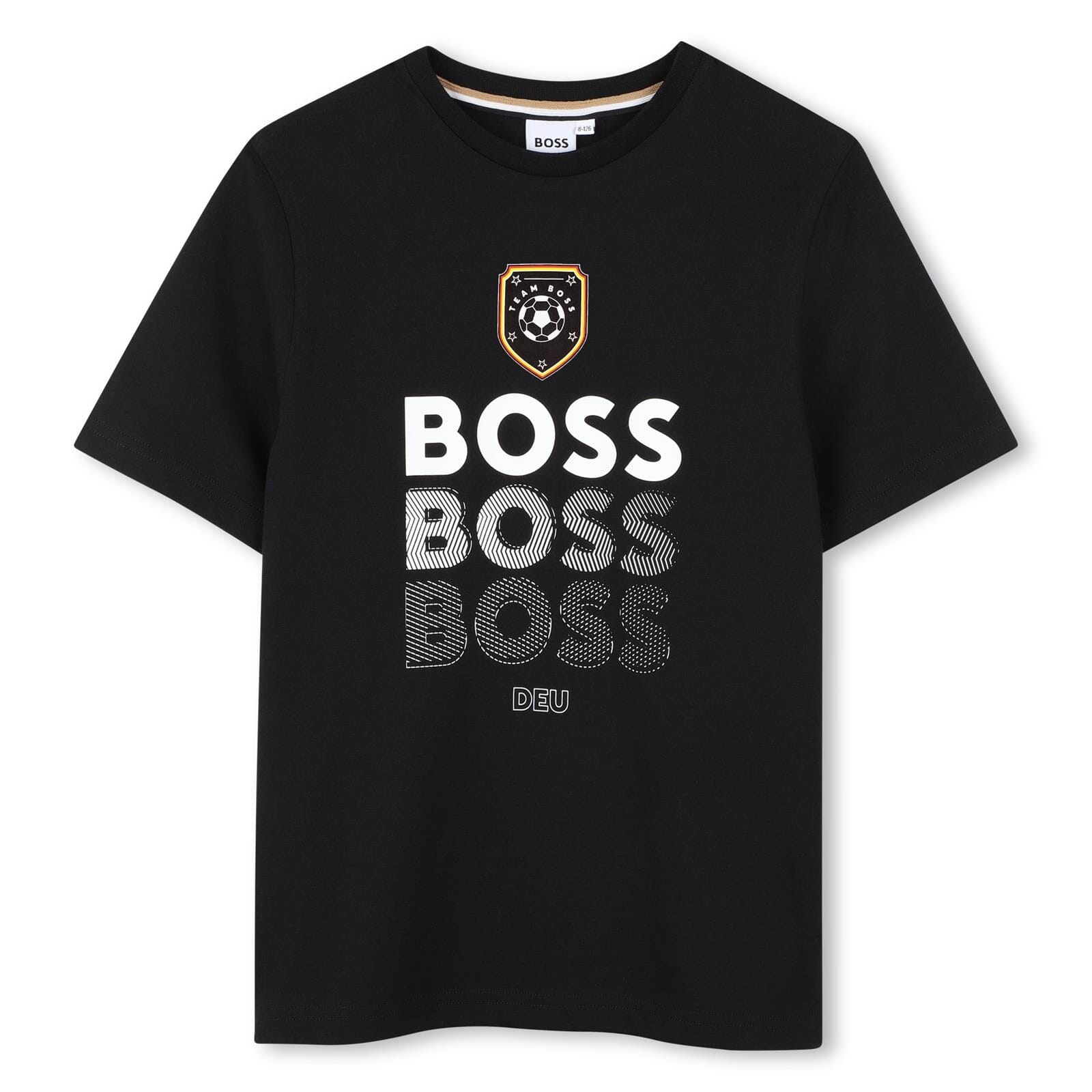 BOSS Deutschland Trikot T-Shirt Schwarz Kids und Teenager T-Shirt Boss Kidswear 4 Jahre (98-104)