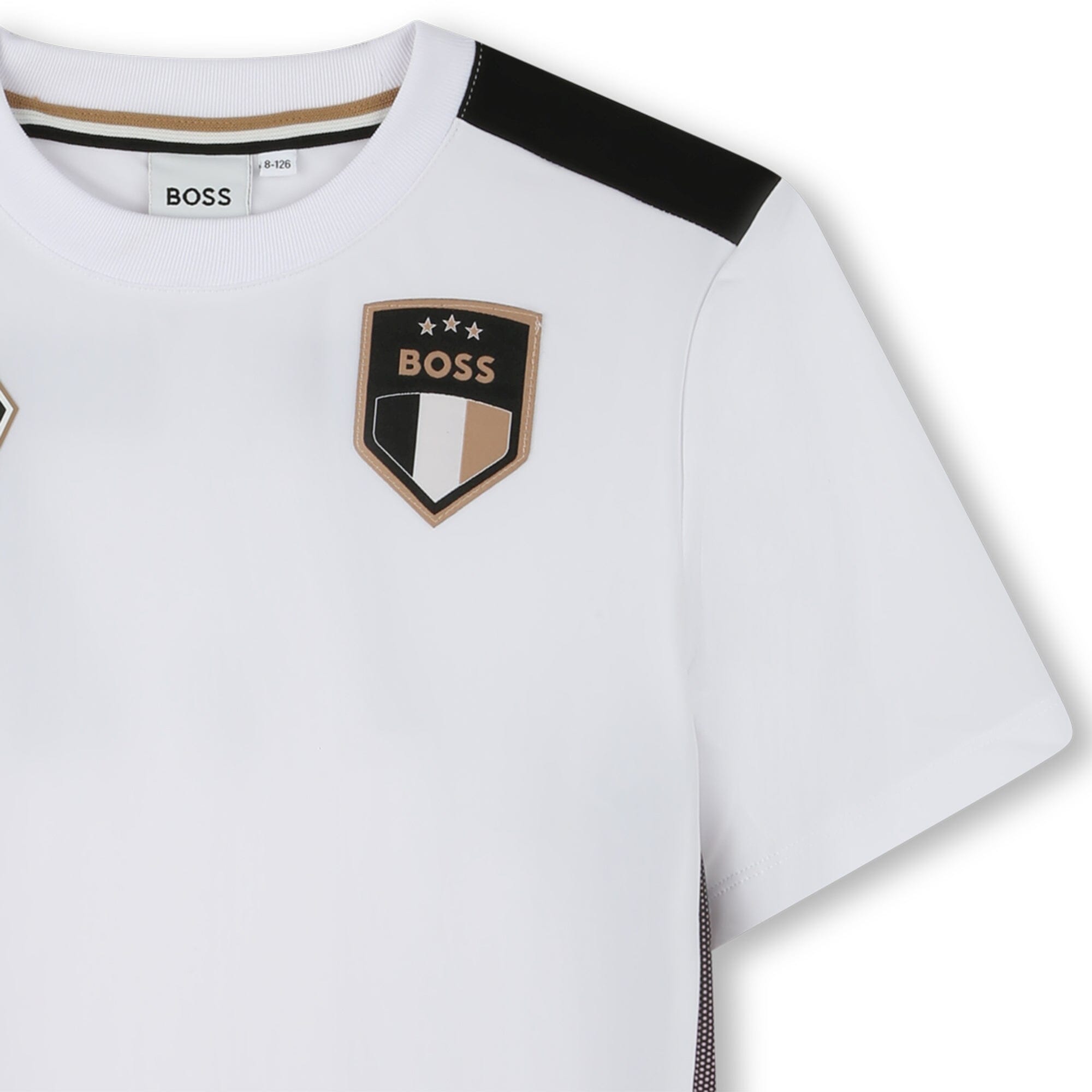 BOSS Fußballshirt Weiß – Capsule Foot Trikot mit Rückenprint & Logo-Badges T-Shirt Boss