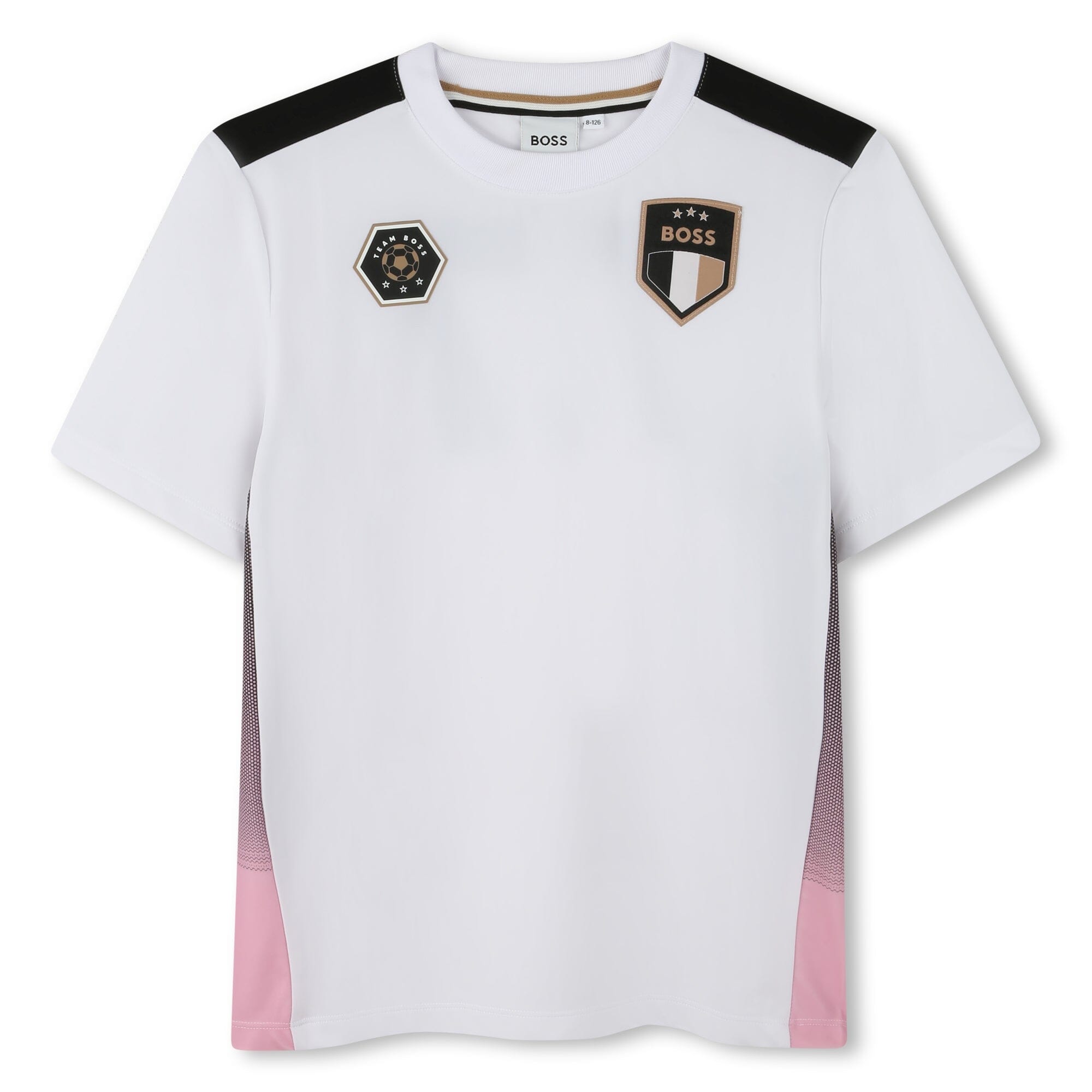 BOSS Fußballshirt Weiß – Capsule Foot Trikot mit Rückenprint & Logo-Badges T-Shirt Boss