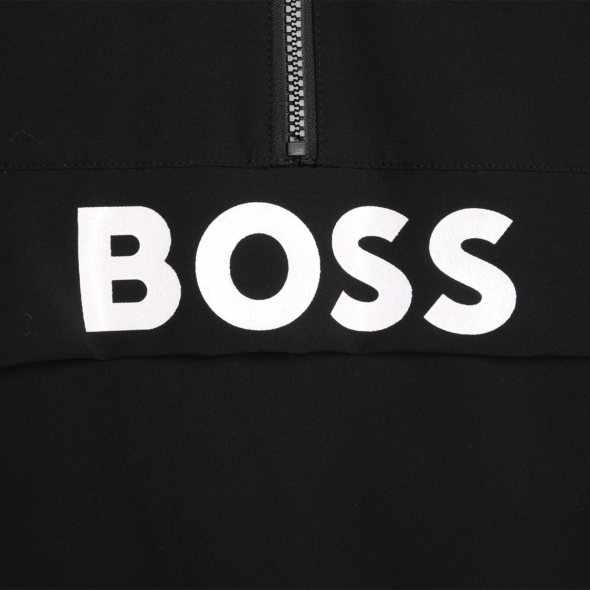 BOSS Kids Kapuzenpullover schwarz mit weißem Logo Hoodie Boss