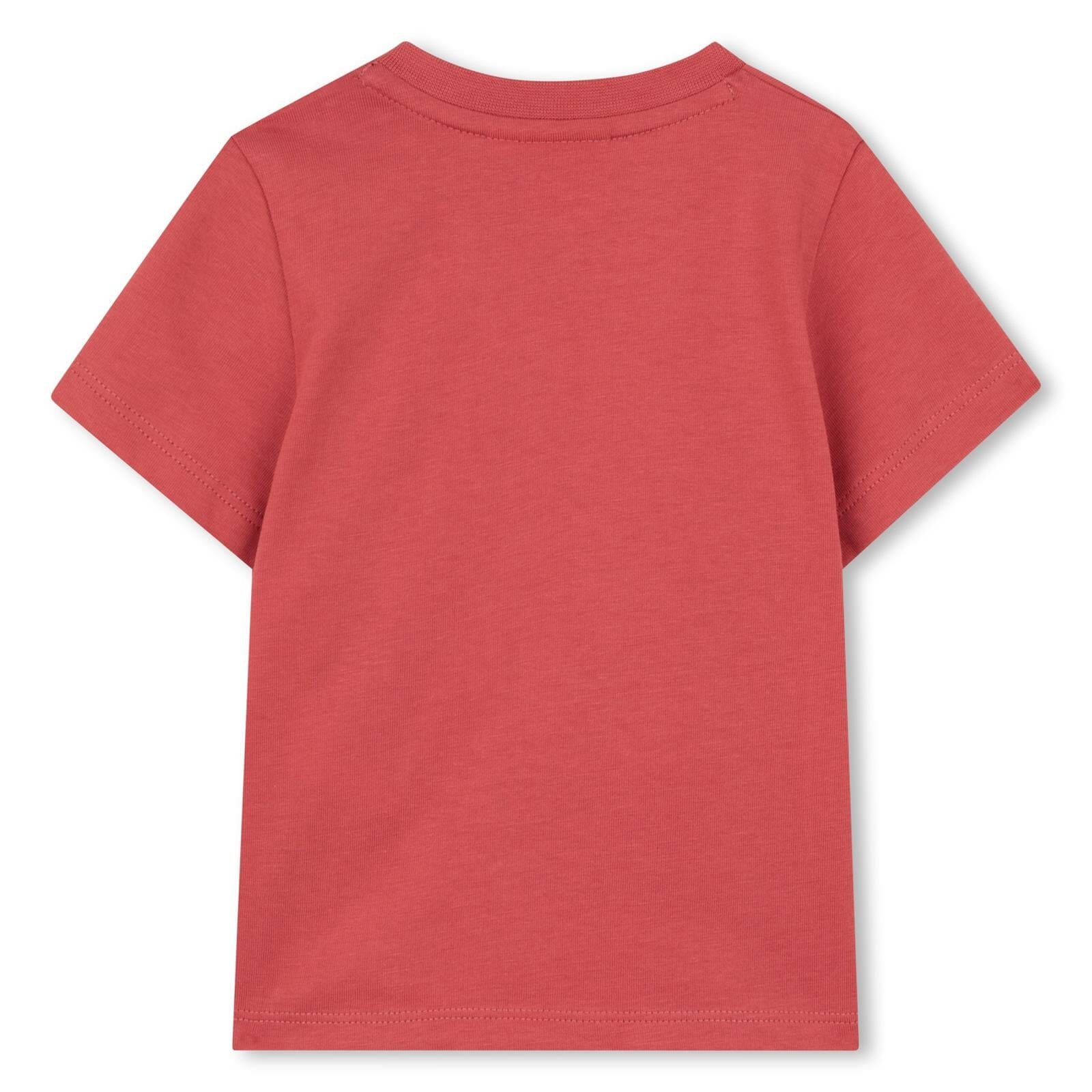 BOSS Kids Kurzarm T-Shirt himbeerfarben mit Wüsten-Print T-Shirt Boss