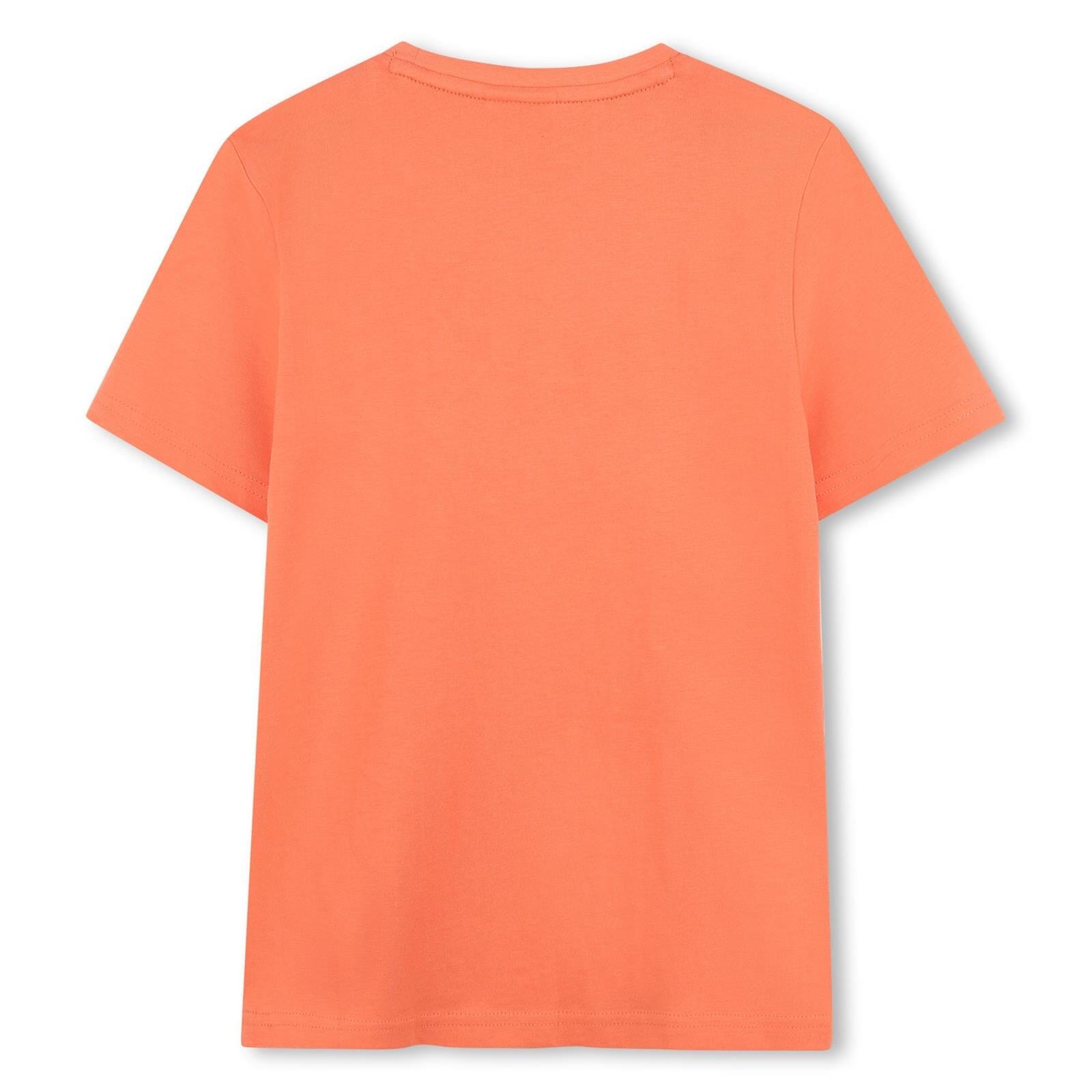 BOSS Kids Kurzarm T-Shirt orange mit braunem Logo T-Shirt Boss