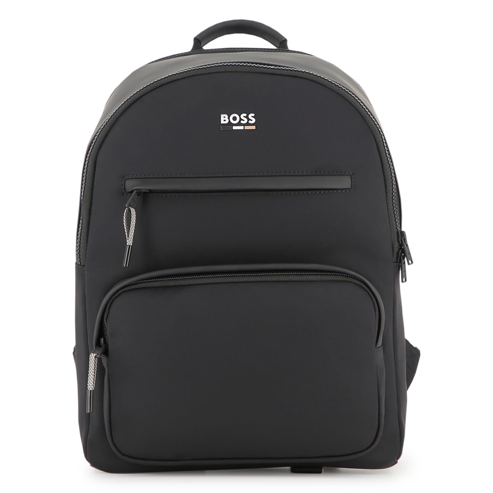 BOSS Kids – Rucksack aus beschichtetem Textil Schwarz Rucksäcke Boss Rucksack