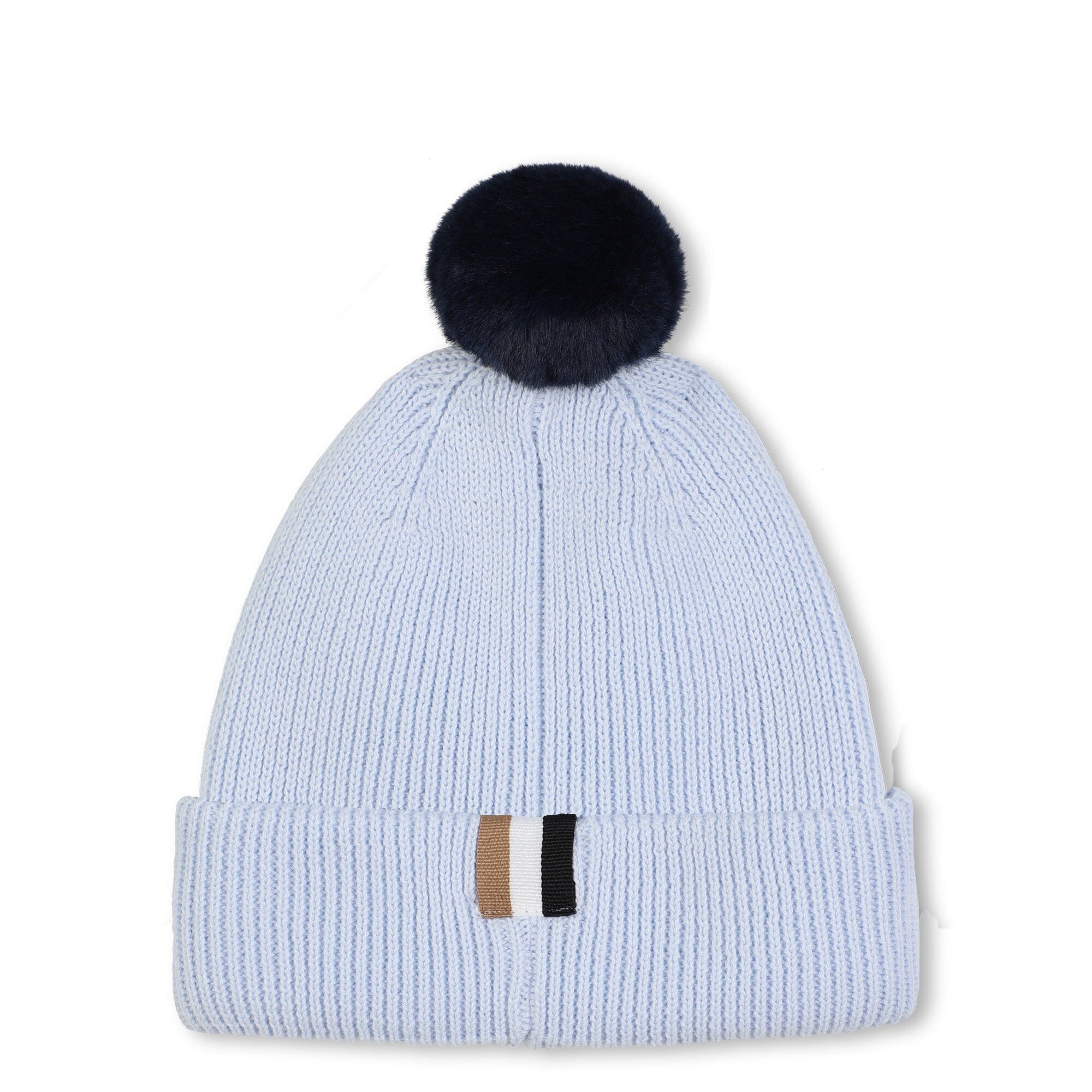 BOSS Kids Strickmütze mit Bommel himmelblau Mützen Boss