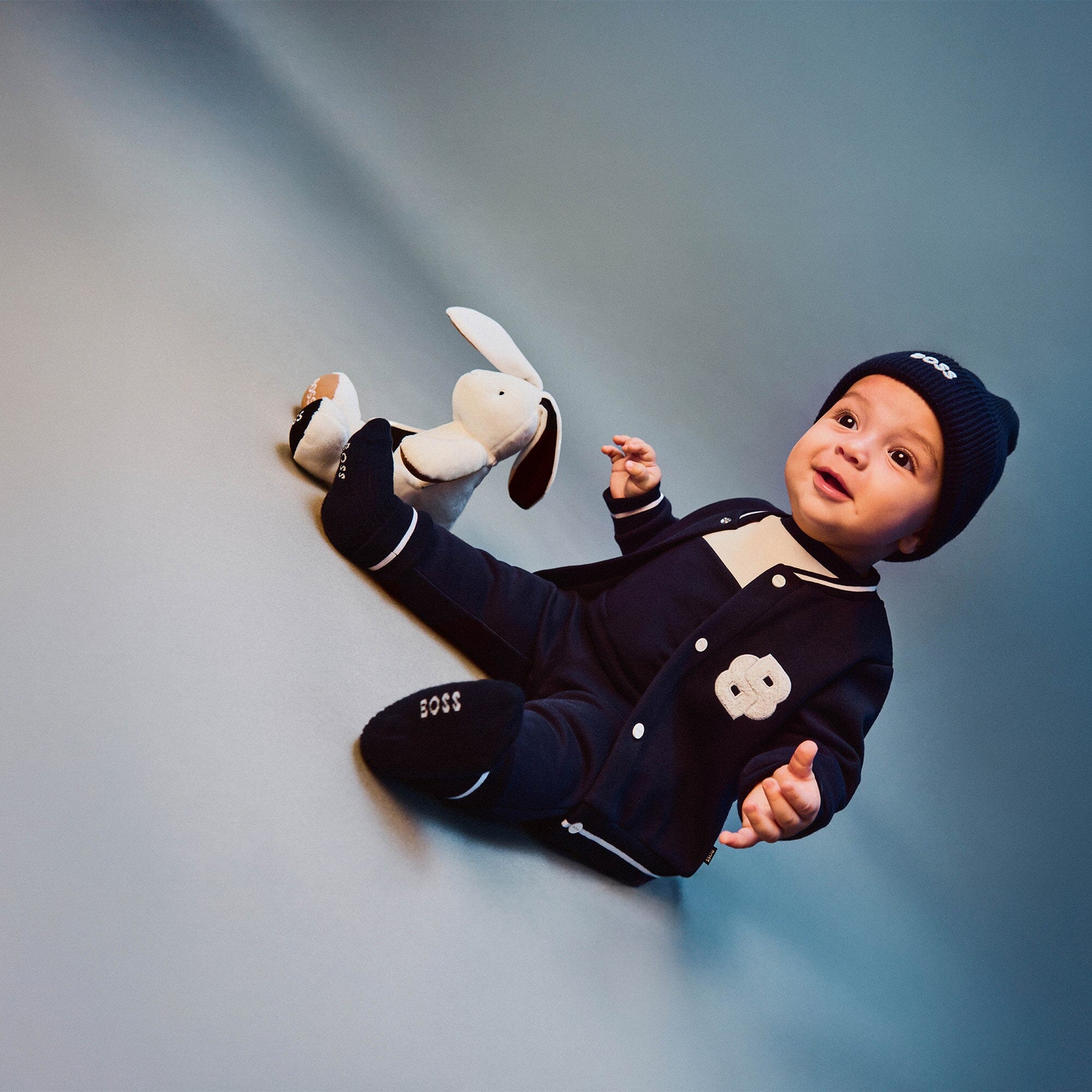 BOSS Kidswear Baby 3-teiliges Set Marineblau & Weiß aus Bio-Baumwolle Baby Kombination Boss Kidswear