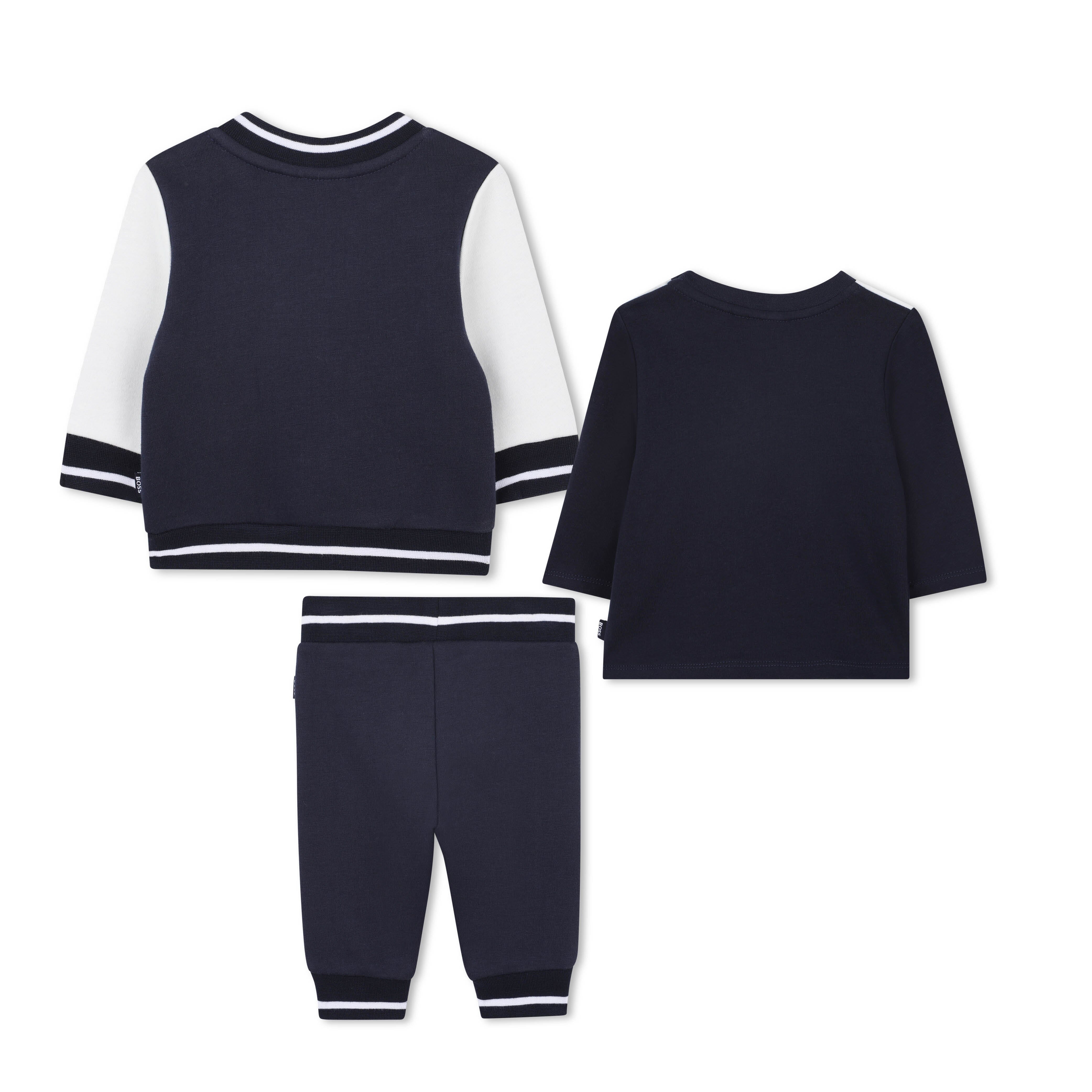 BOSS Kidswear Baby 3-teiliges Set Marineblau & Weiß aus Bio-Baumwolle Baby Kombination Boss Kidswear