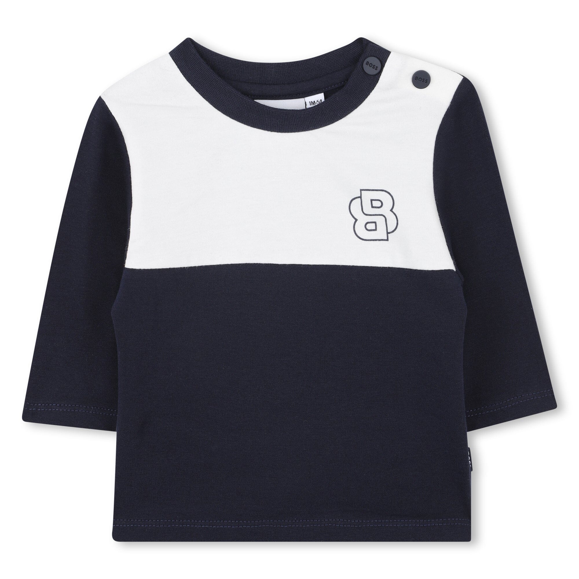 BOSS Kidswear Baby 3-teiliges Set Marineblau & Weiß aus Bio-Baumwolle Baby Kombination Boss Kidswear