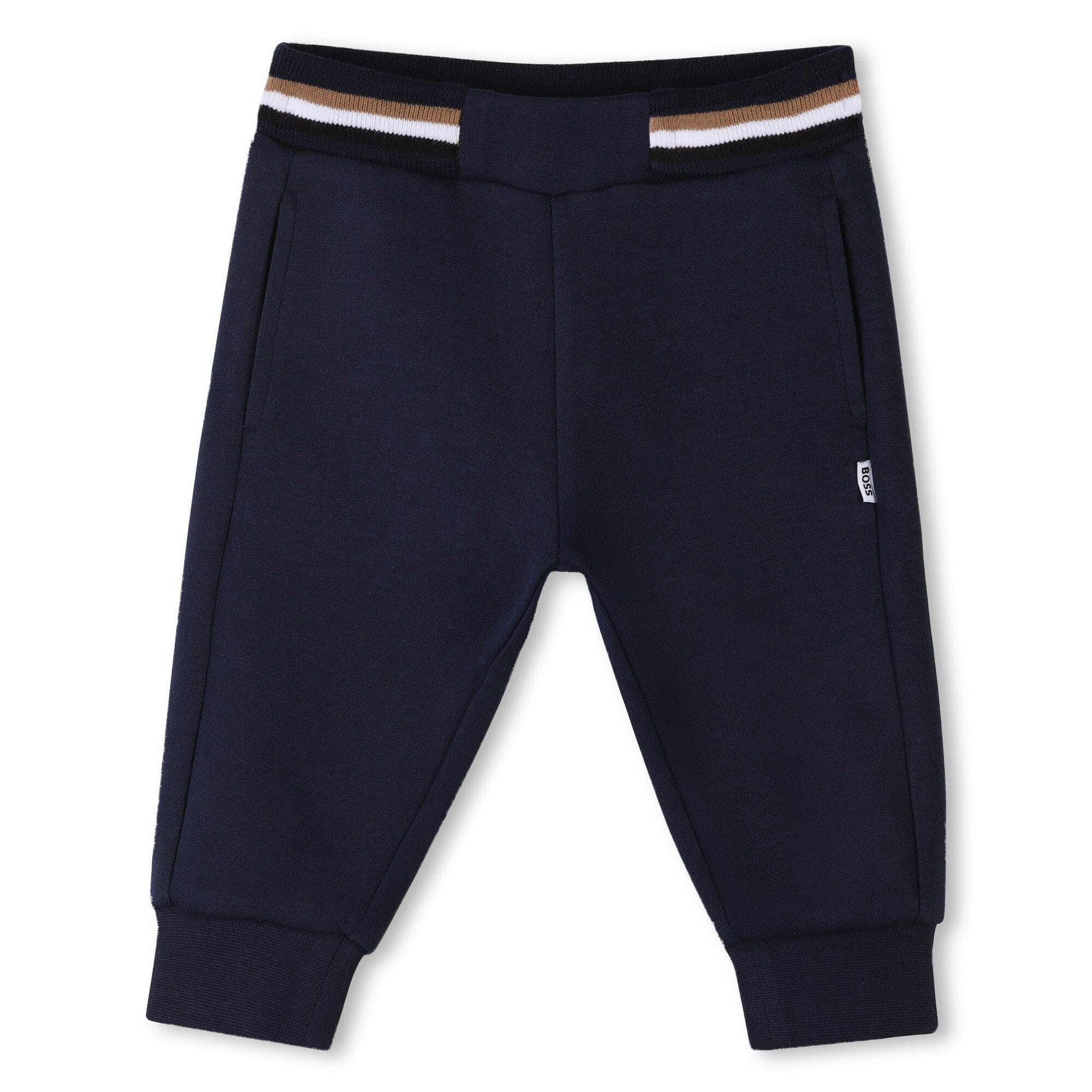 BOSS Baby Jogginganzug navy mit weiß/braunen Streifen Baby Kombination Boss
