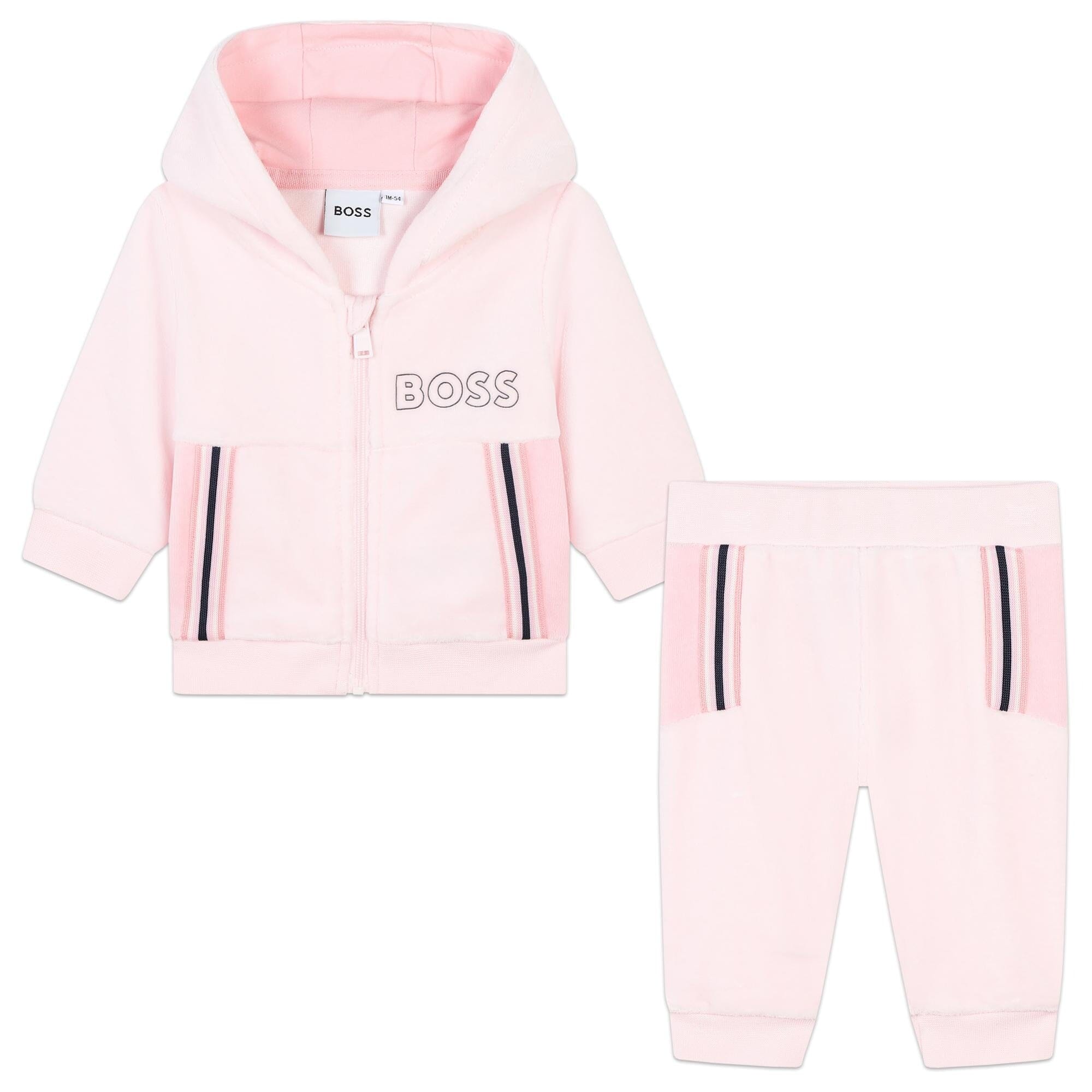 BOSS Baby Jogginganzug 2er Set rosa aus Velours Baby Kombination Boss