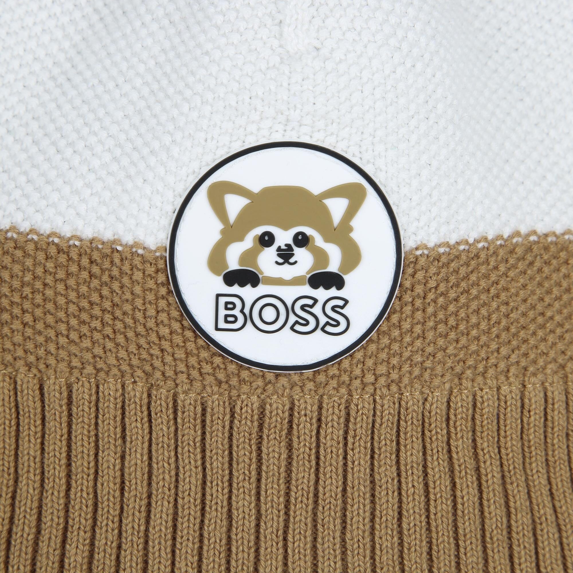BOSS Baby warme Mütze braun weiß schwarz Logo Panda süß Winter Mützen Boss