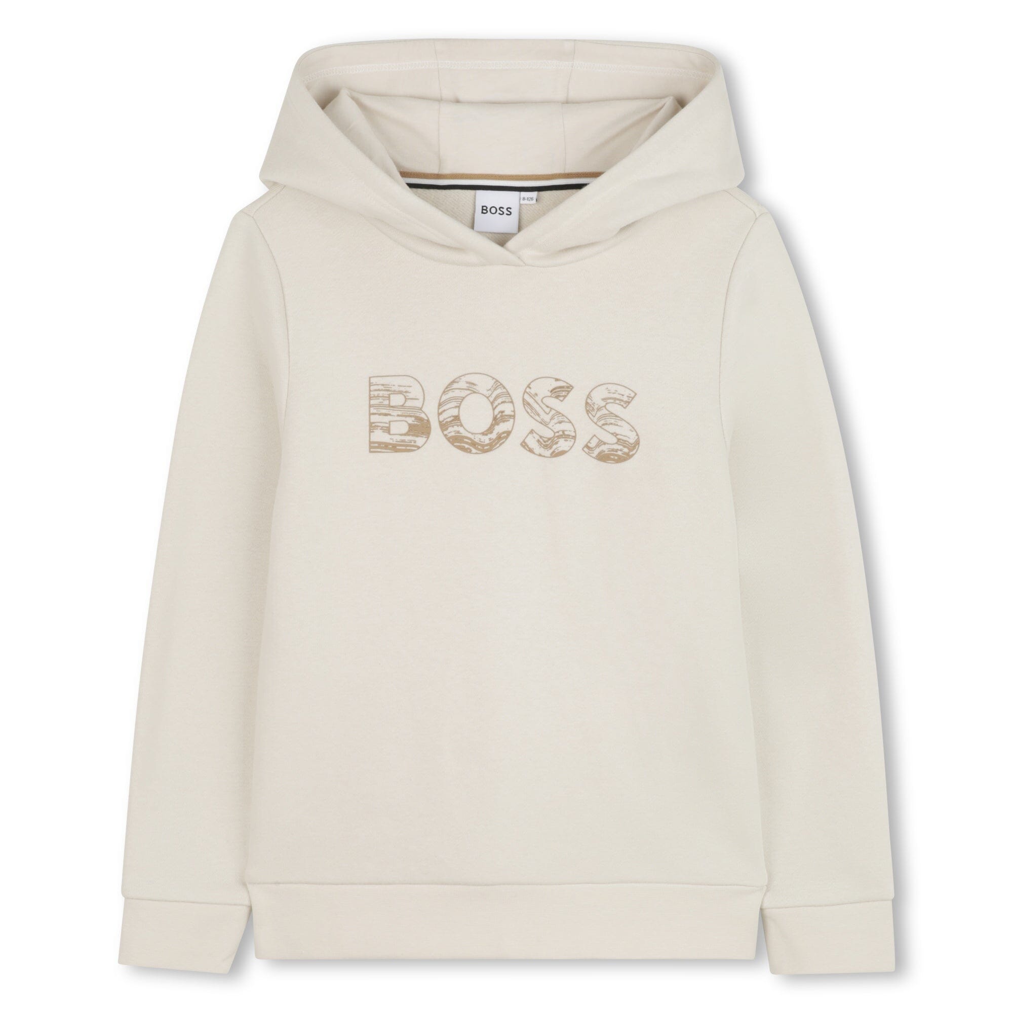 BOSS Kidswear Hoodie Hellbeige mit geprägtem Logo-Print Hoodie Boss Kidswear 8 Jahre ( 122-128 )