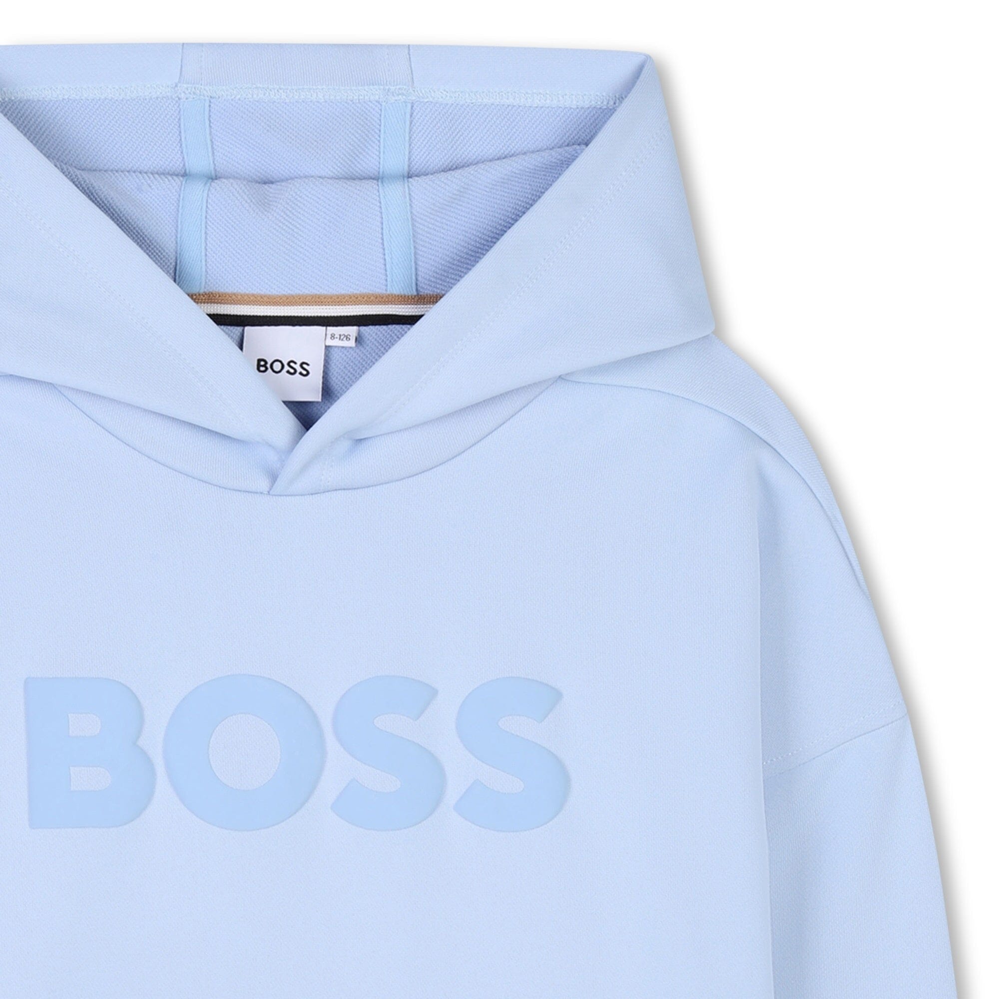 BOSS Kapuzenpullover hellblau mit 3D-Logo Hoodie Boss