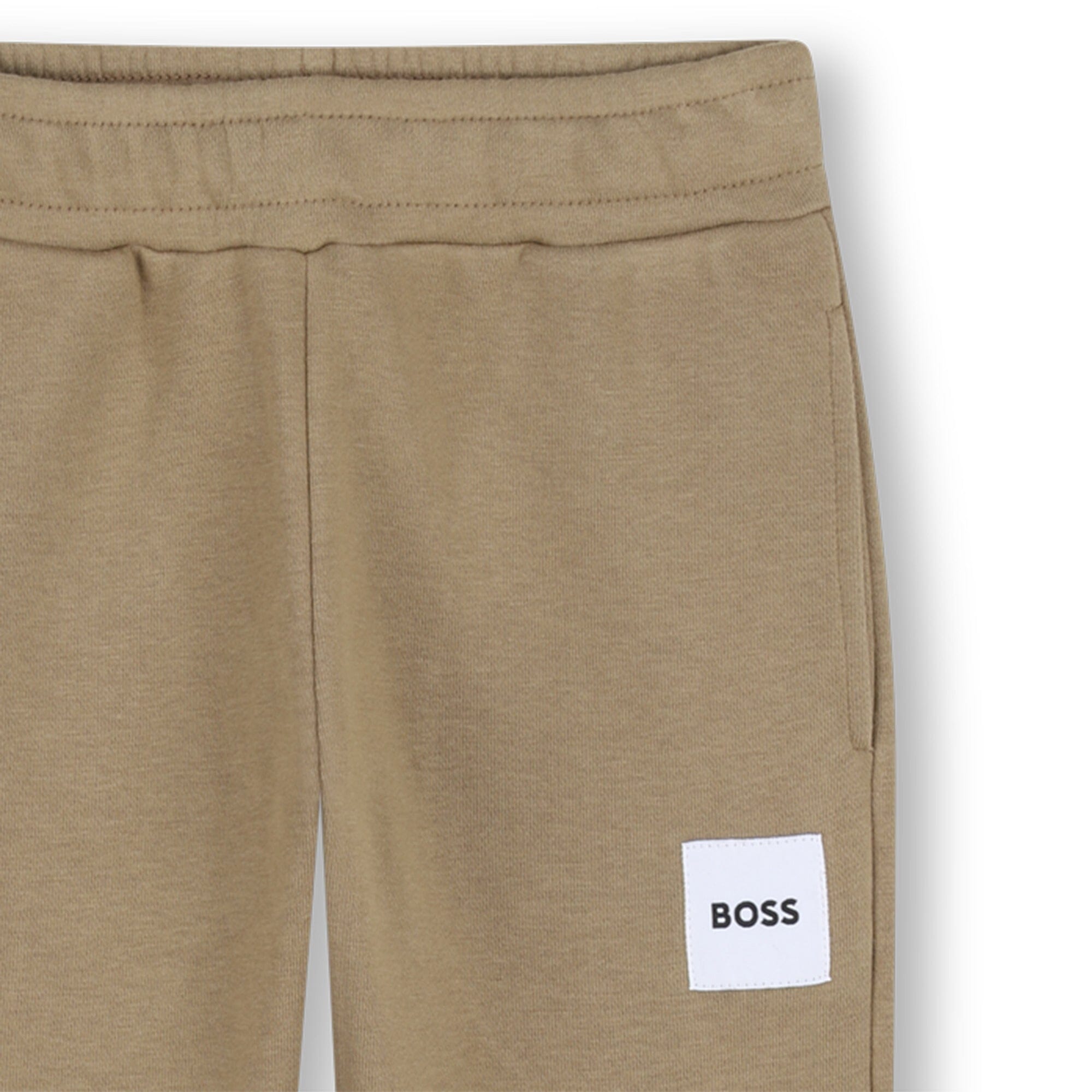 BOSS Kidswear Jogginghose mit Logo-Patch – Dunkelbeige Jogginghose BOSS