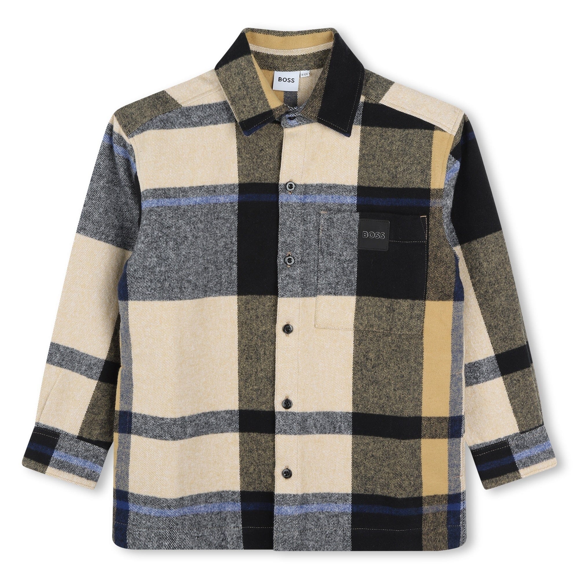 BOSS langärmeliges Hemd kariert braun, schwarz, blau Baumwolle Hemden Boss