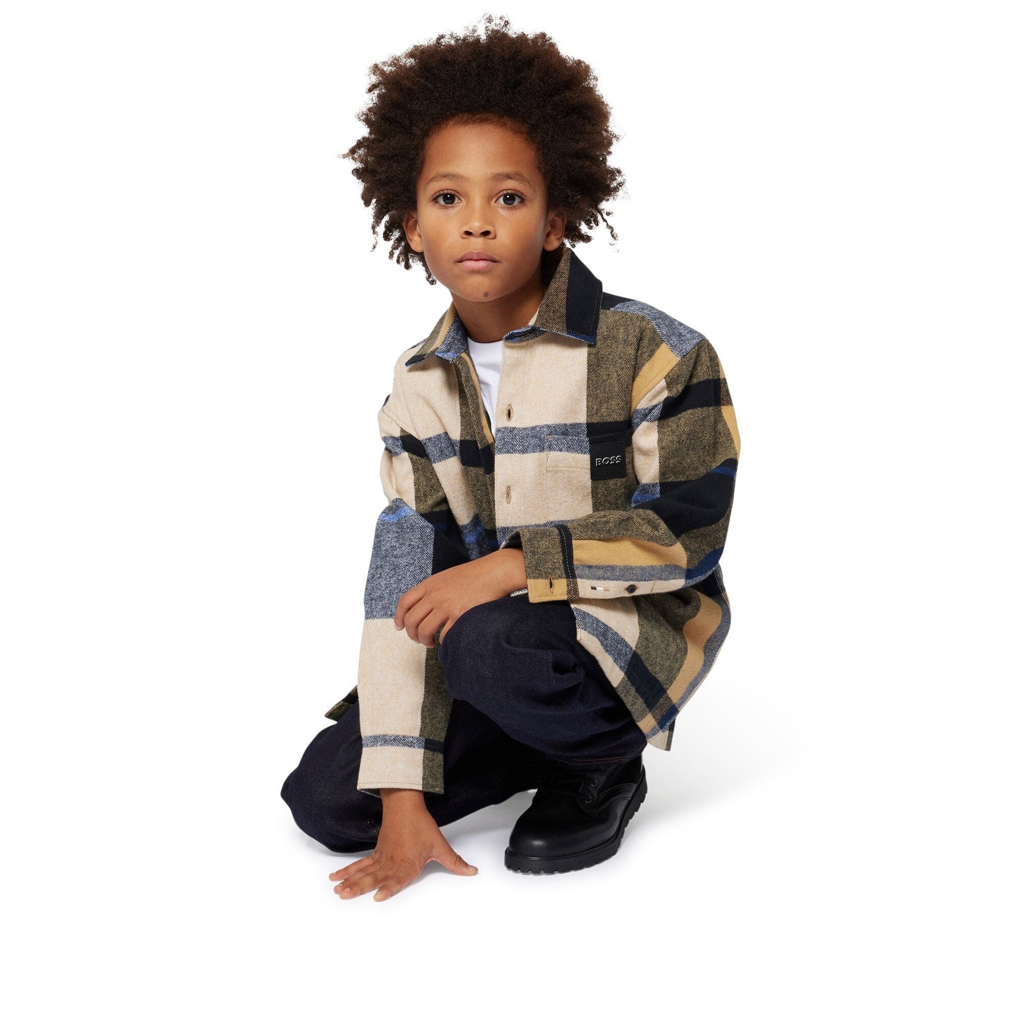 BOSS langärmeliges Hemd kariert braun, schwarz, blau Baumwolle Hemden Boss