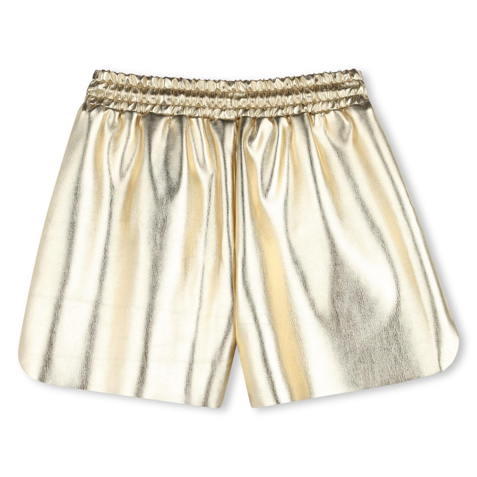 BOSS Kidswear – Shorts aus Kunstleder Hellgold Badehose Boss Kidswear